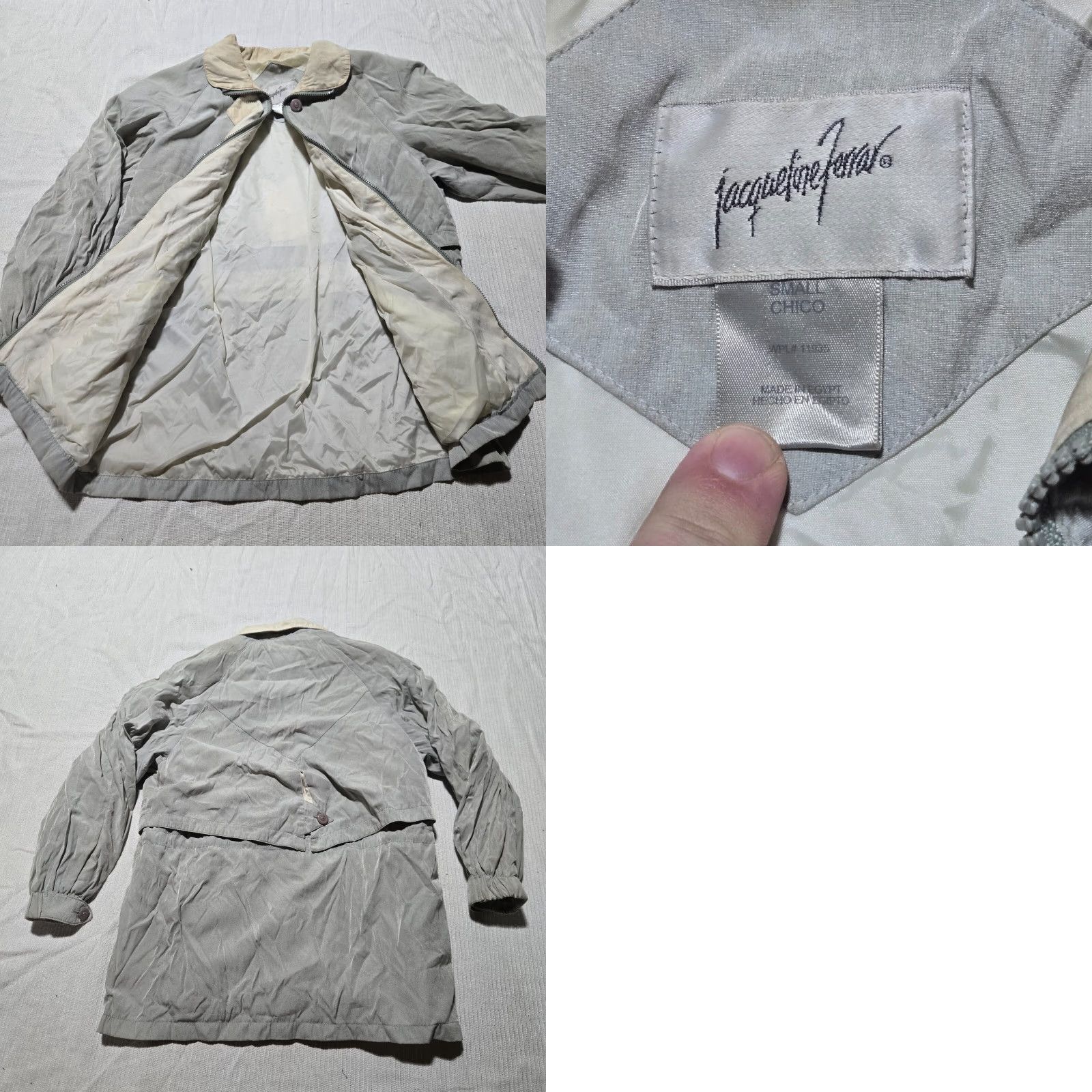 Vintage Jacqueline Ferrar Jacket Women Beige/Brown Adult Size S Small Zip Button Coat/ Jacket for All Occasion Womens Size S / US 4 / IT 40 - 8 Thumbnail