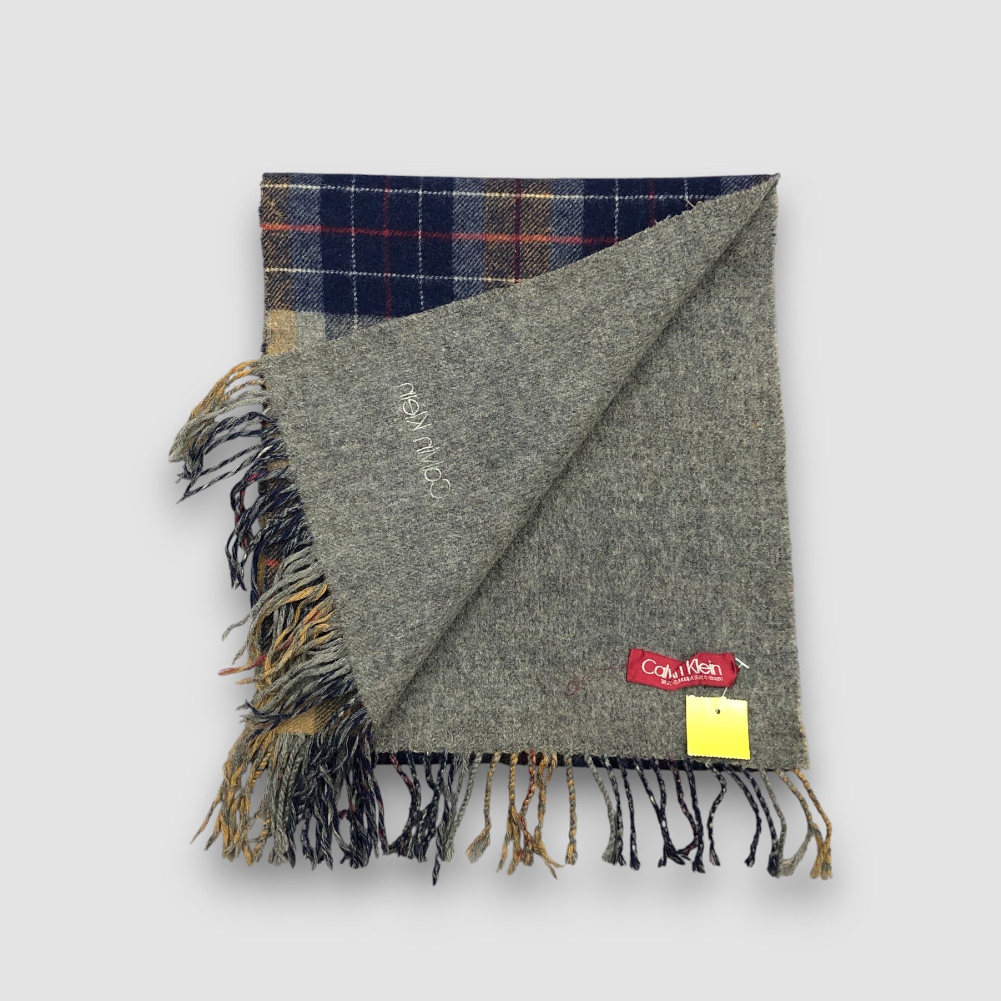 Calvin Klein Vintage Calvin Klein Scarf Muffler Wool Plaid Winter Scarves Size ONE SIZE - 4 Thumbnail