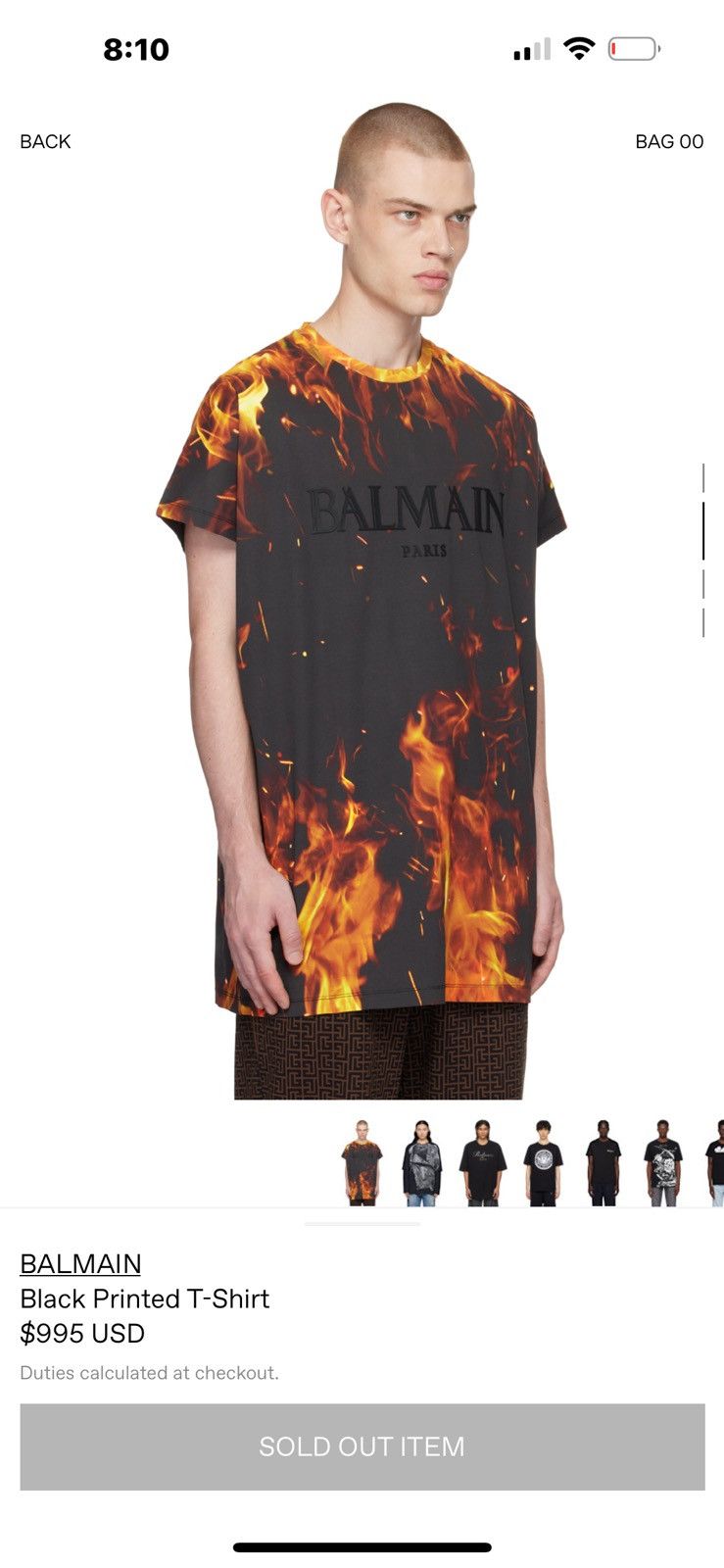 Balenciaga Balmain Flame tshirt Size US XL / EU 56 / 4 - 6 Thumbnail