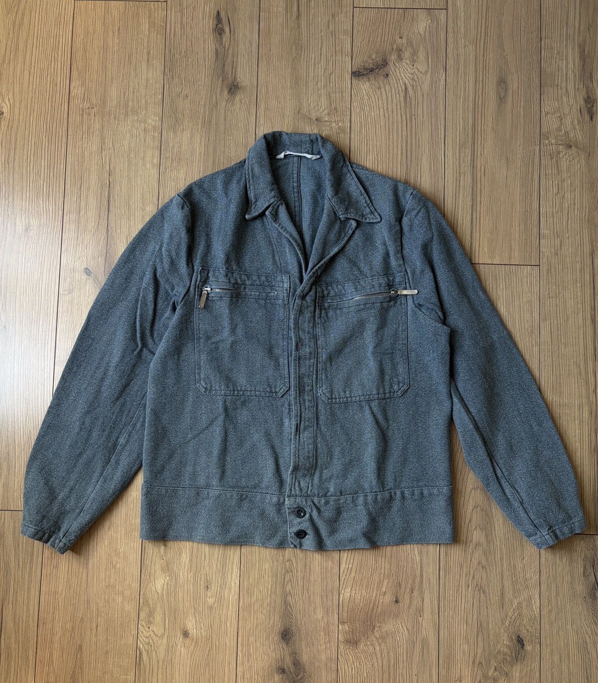 Le Laboureur Vintage German Salt & Pepper Work Military Blouson Jacket Size US S / EU 44-46 / 1 - 1 Thumbnail