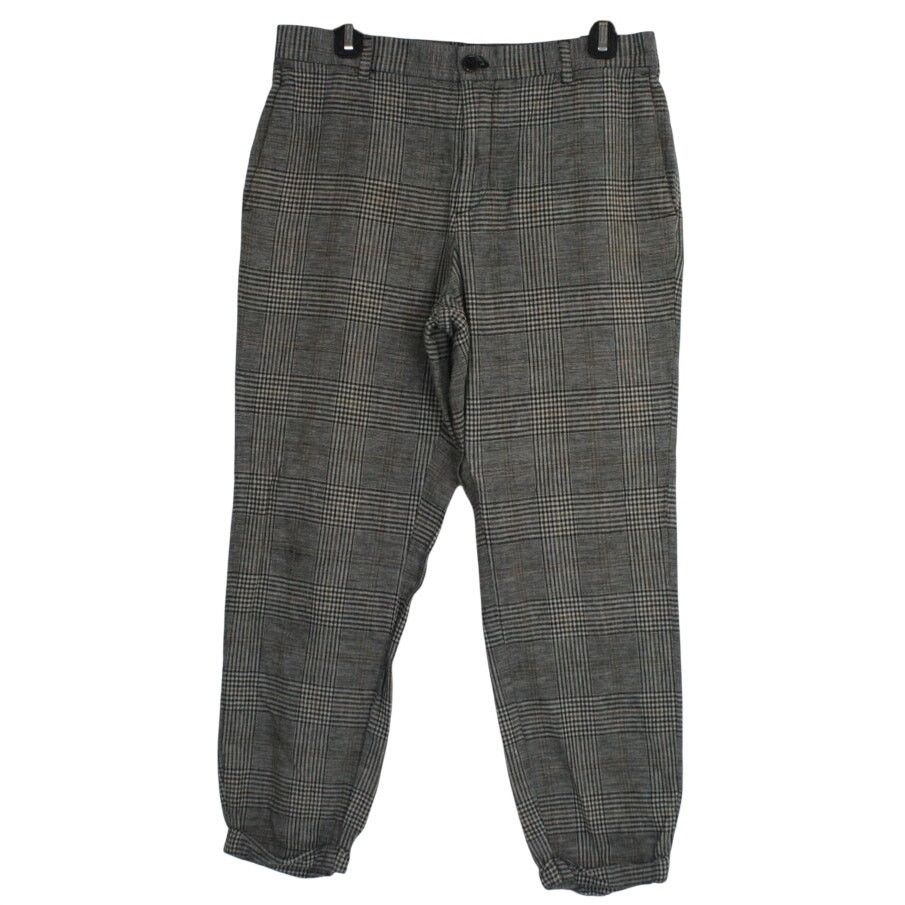 H&M H&M Skinny Fit Plaid Jogger Pants Mens 31 Gray Check Cuffed Size US 31 - 1 Thumbnail