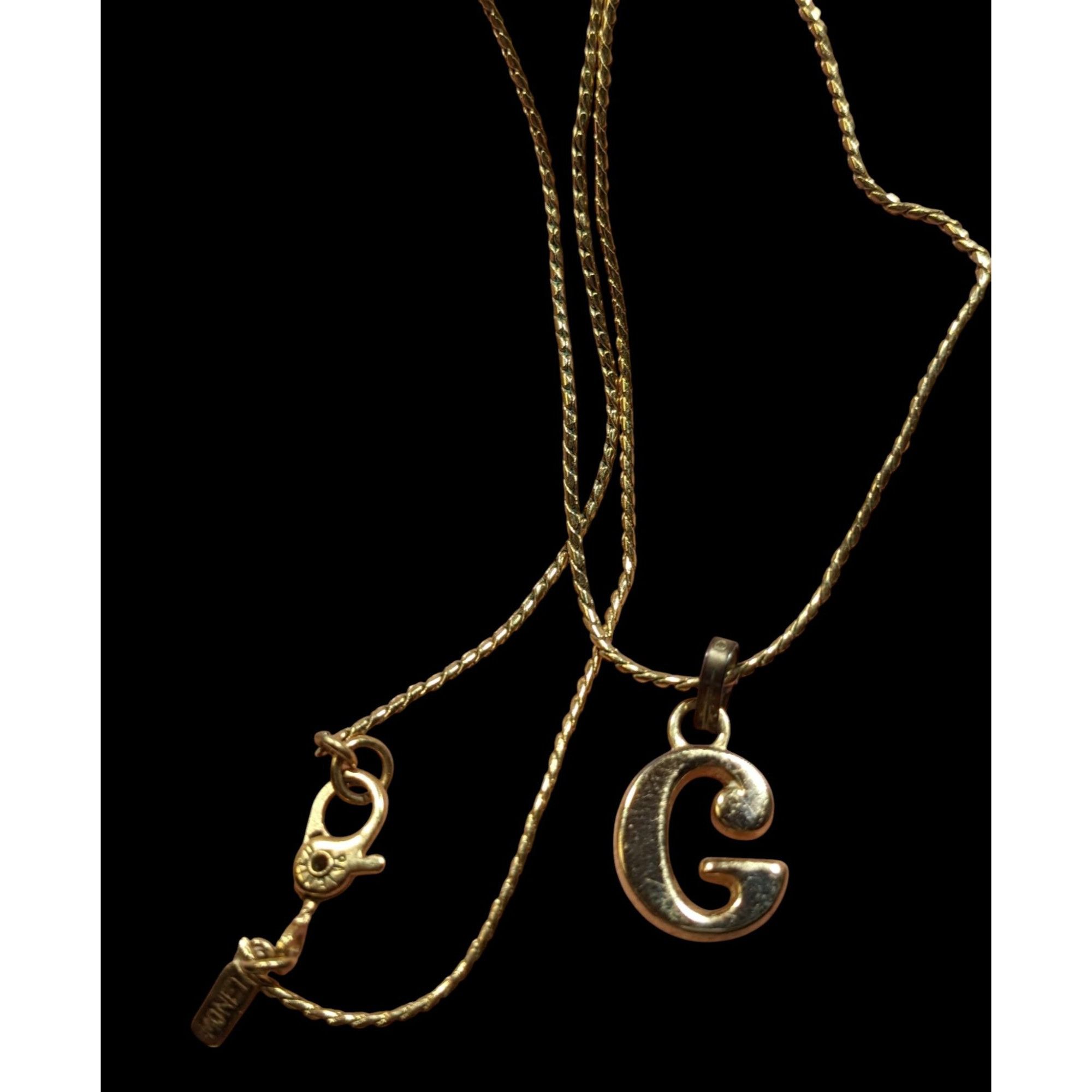 Monet Vintage Monet Gold Tone Initial "G" Pendant Necklace Size ONE SIZE - 3 Thumbnail