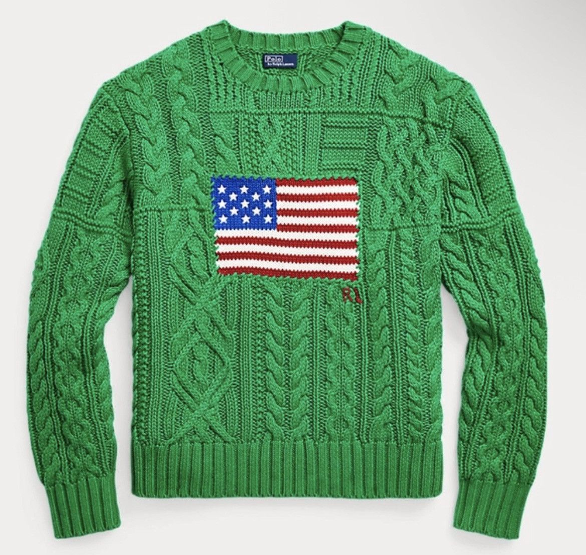Polo Ralph Lauren Polo Ralph Lauren Aran-Knit Flag Cotton Sweater size M Size M / US 6-8 / IT 42-44 - 1 Thumbnail