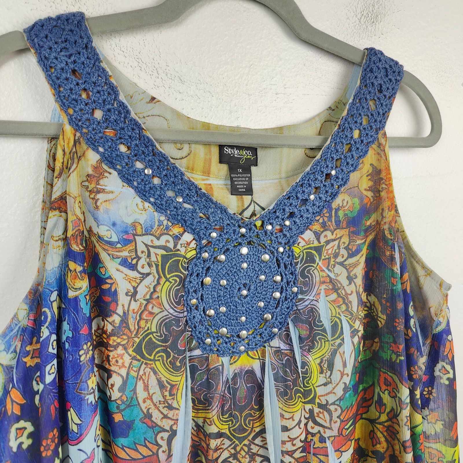 Other Vintage Y2K Style & Co Embellished Tank Top Womens 1X Size XL / US 12-14 / IT 48-50 - 2 Thumbnail