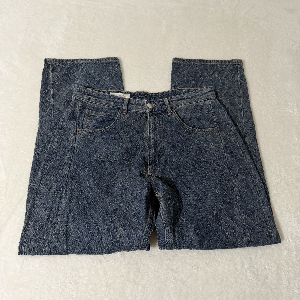 Zara Zara Baggy Distressed Jeans Blue Size US 31 - 1 Thumbnail
