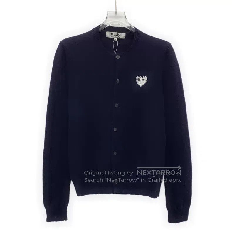Comme des Garcons Comme Des Garcons Dark Blue Love Embroidery Wool Single-br Size M / US 6-8 / IT 42-44 - 1 Thumbnail