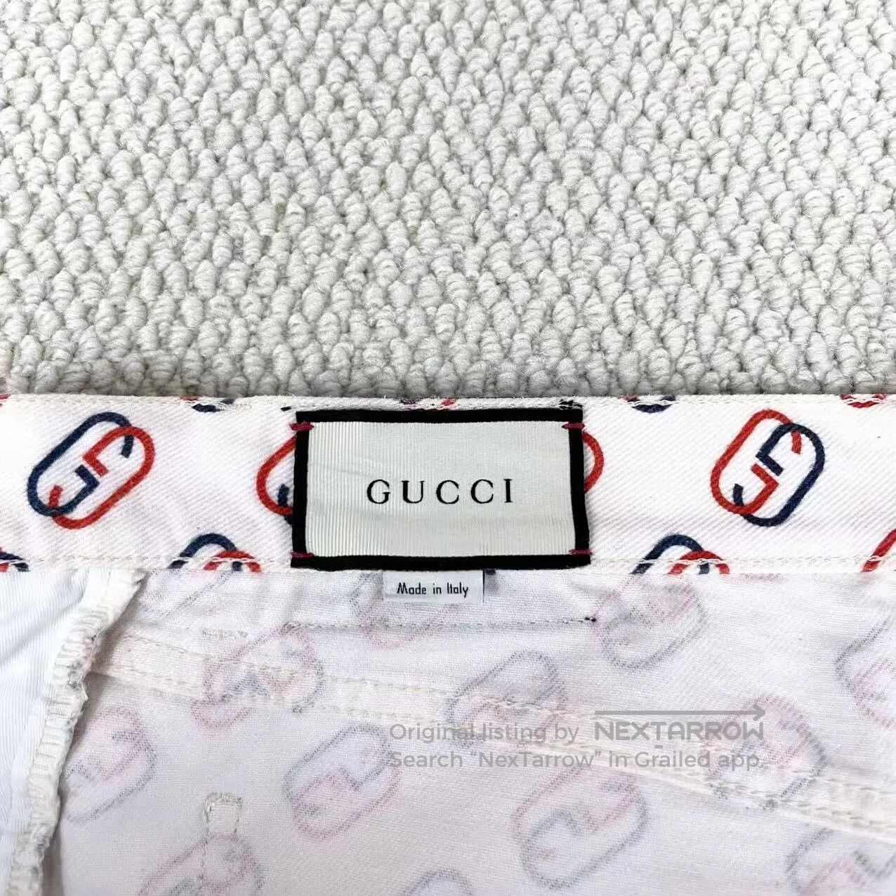 Gucci gucci beige double g print denim shorts. Size US 32 / EU 48 - 3 Thumbnail