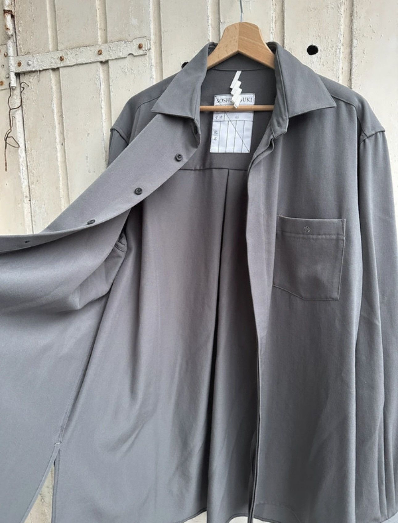 SOSHIOTSUKI Soshiotsuki Spread Collar Gray Shirt Size US M / EU 48-50 / 2 - 5 Thumbnail