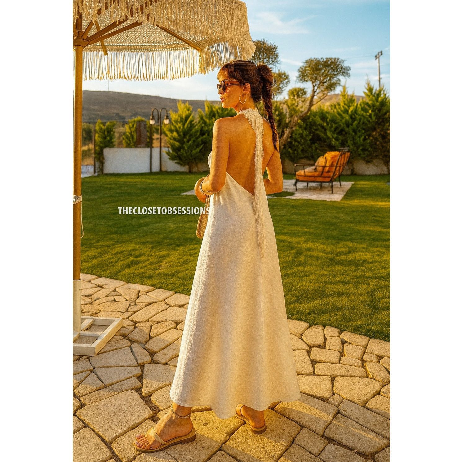 ZARA Linen Maxi Dress NWT - smknbbu.sch.id