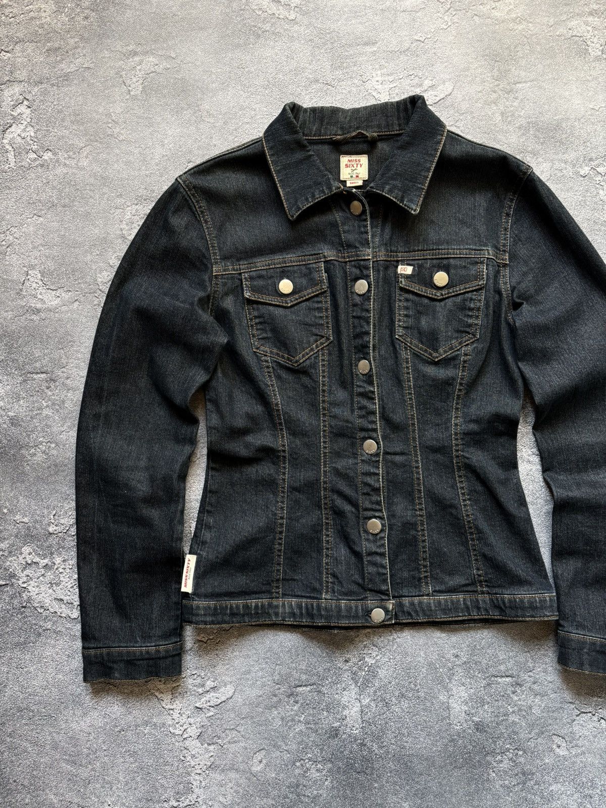 Miss Sixty Crazy Vintage Miss Sixty Luxury Y2K Dark Wash Denim Jacket Size S / US 4 / IT 40 - 3 Thumbnail