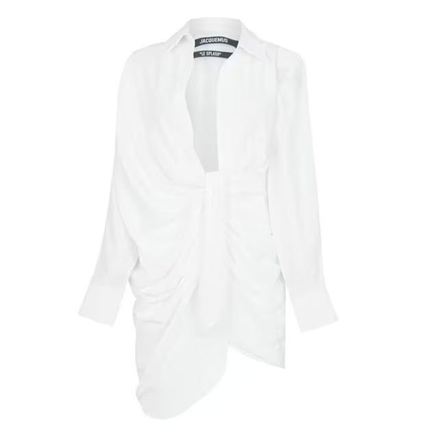 Jacquemus o1g2r1mq1024 Mini Dress in White Size L / US 10 / IT 46 - 1 Thumbnail