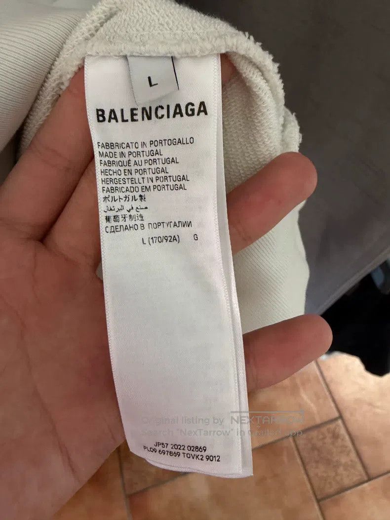 Balenciaga Balenciaga White Scissors Wheat Logo Sweatshirt Size US L / EU 52-54 / 3 - 3 Thumbnail