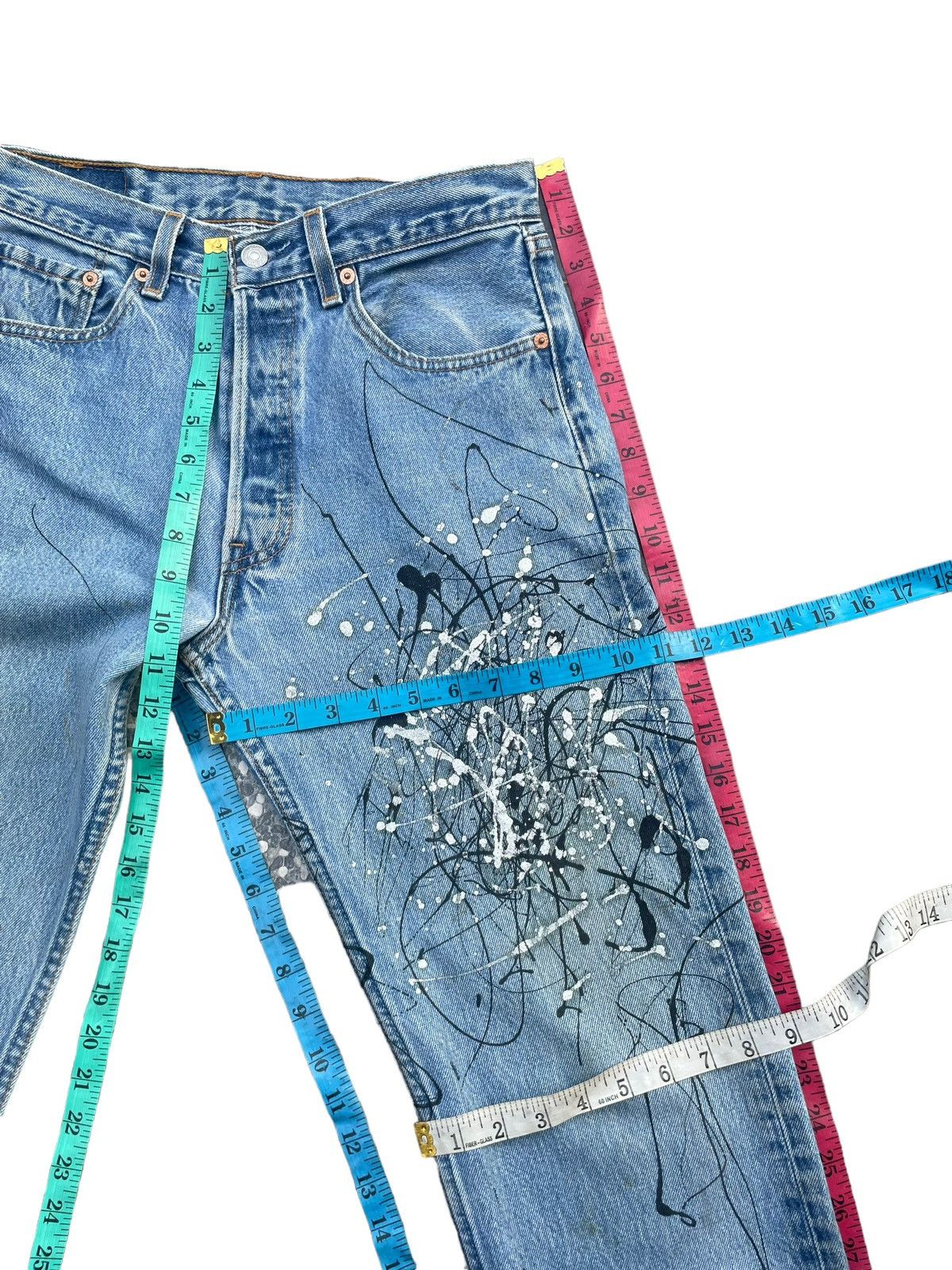 Levi's Vintage 1999 Levis 501 e Usa Painted Design Size US 30 / EU 46 - 17 Thumbnail