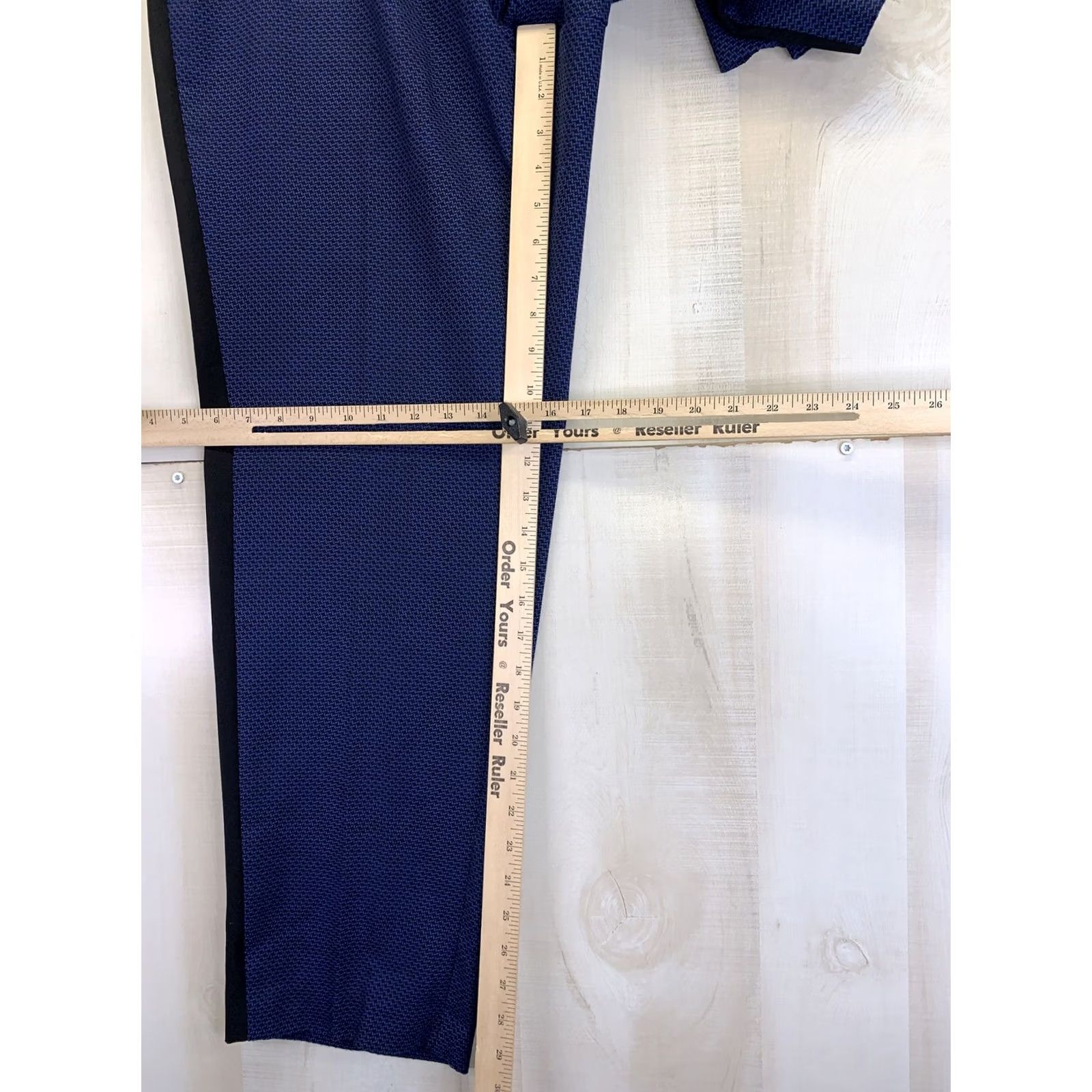 Vintage Ashley Stewart Jacquard Tweed Blue Trouser Pant Womens 14 NWT-9832 Size 36" / US 14 / IT 50 - 6 Thumbnail
