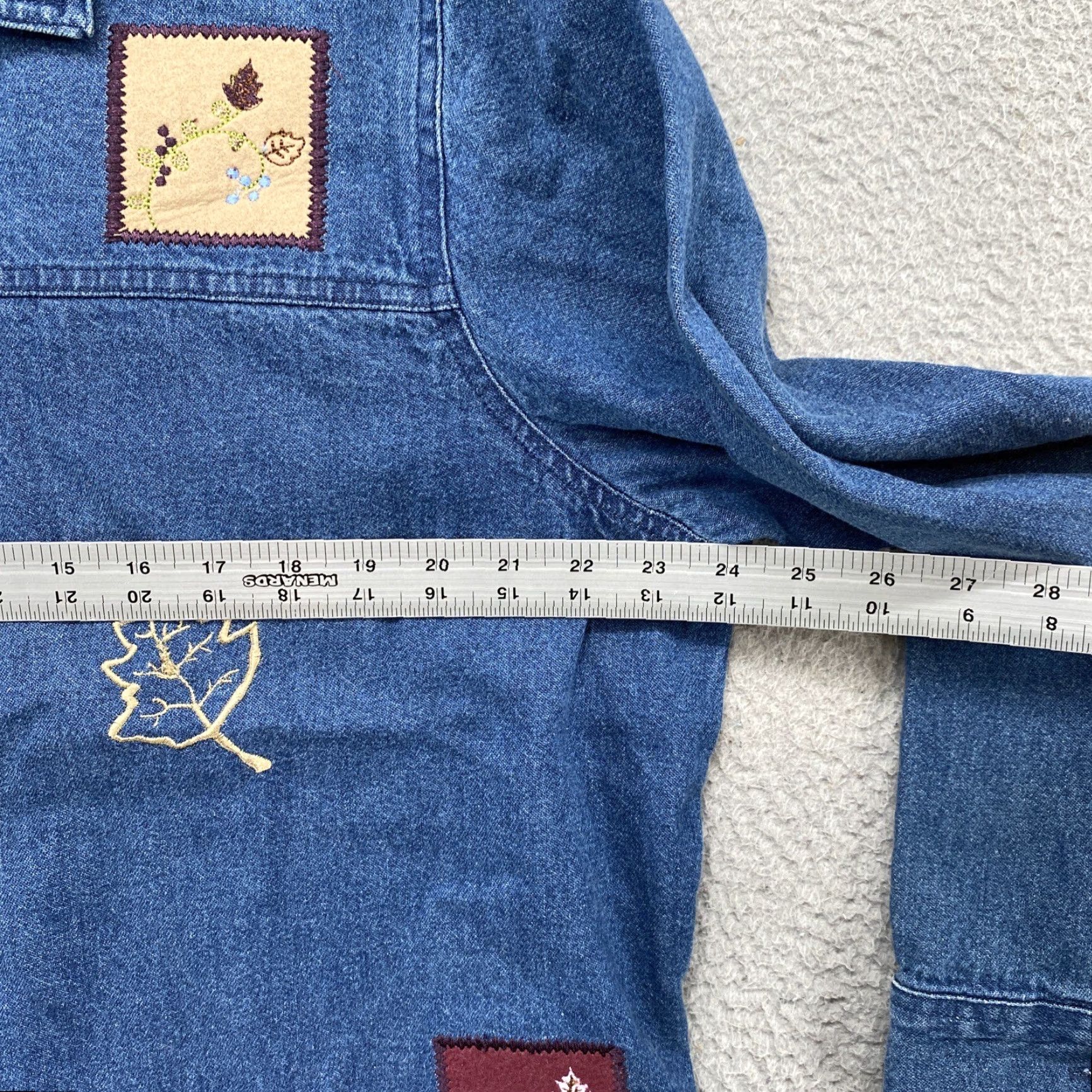 Denime North Crest Denim Full Zip Women's Jacket Embroidered Size 18 Plus Blue Fall 18/20W Womens Size XXL / US 16-18 / IT 52-54 - 5 Thumbnail