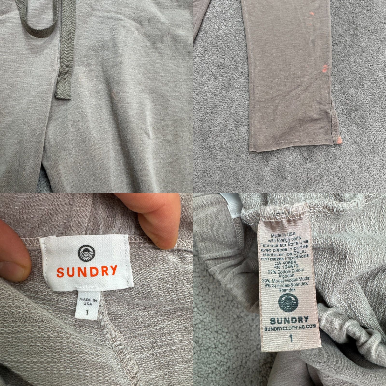 Sundry Sundry SunDry Womens Sweatpants Lounge 1 Us Small Gray Elastic Waist Drawstring 28x26 Size 28" / US 6 / IT 42 - 8 Thumbnail