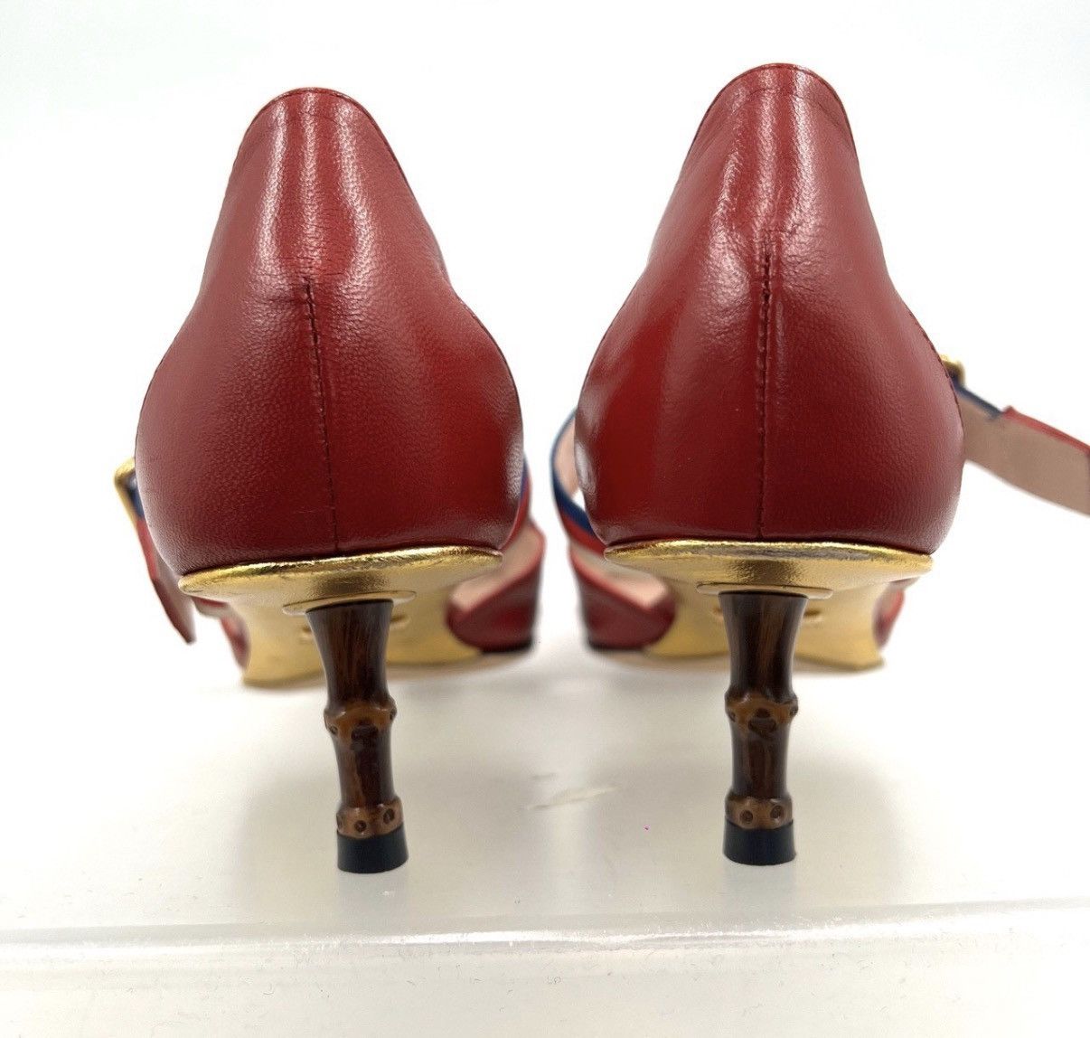 Gucci Gucci/Red Pointed Toe Bamboo Heels K12 Size US 5 / IT 35 - 4 Thumbnail
