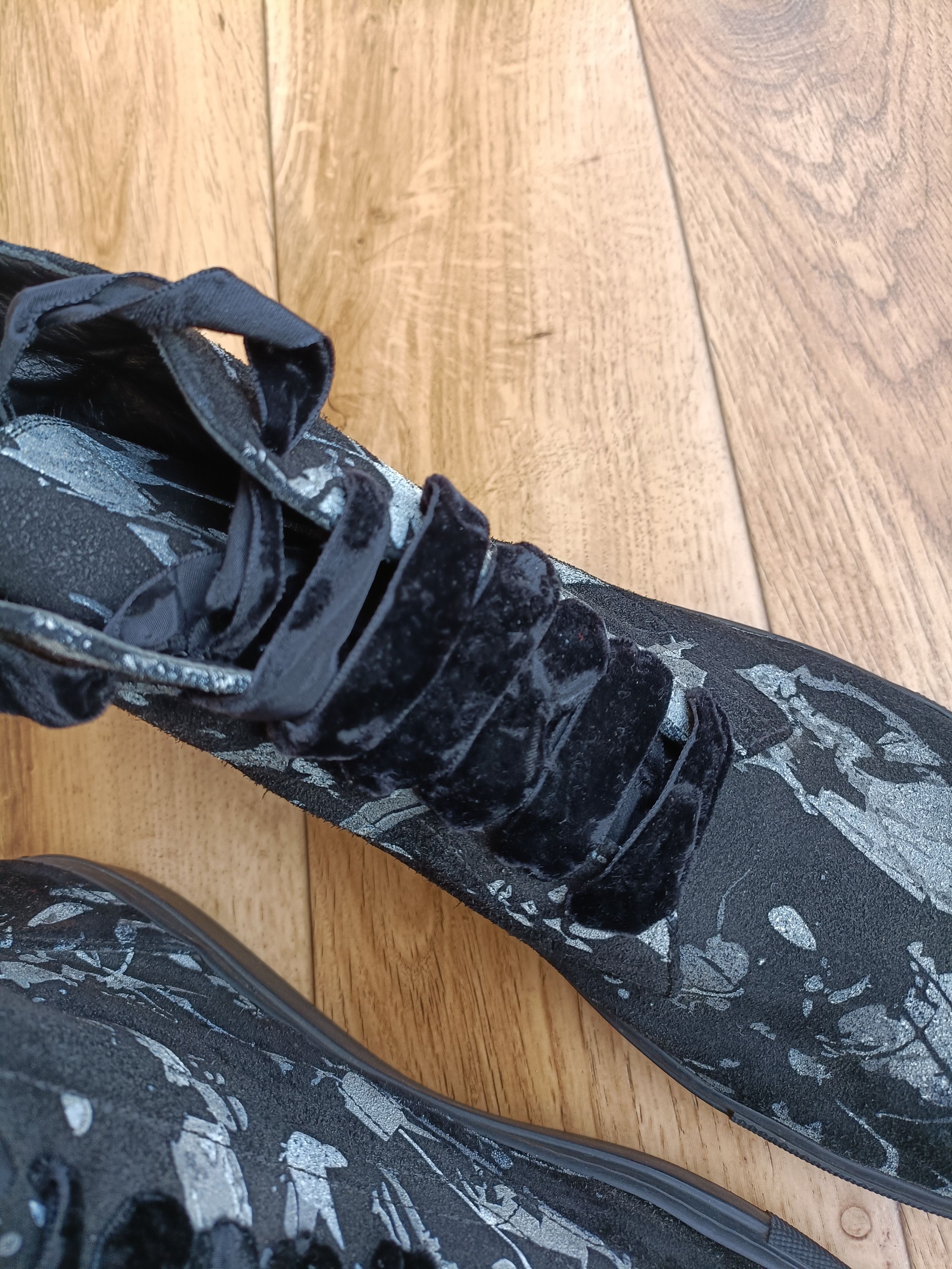Ann Demeulemeester Ann Demeulemeester Black Suede Splatter Size US 12 / EU 45 - 5 Thumbnail