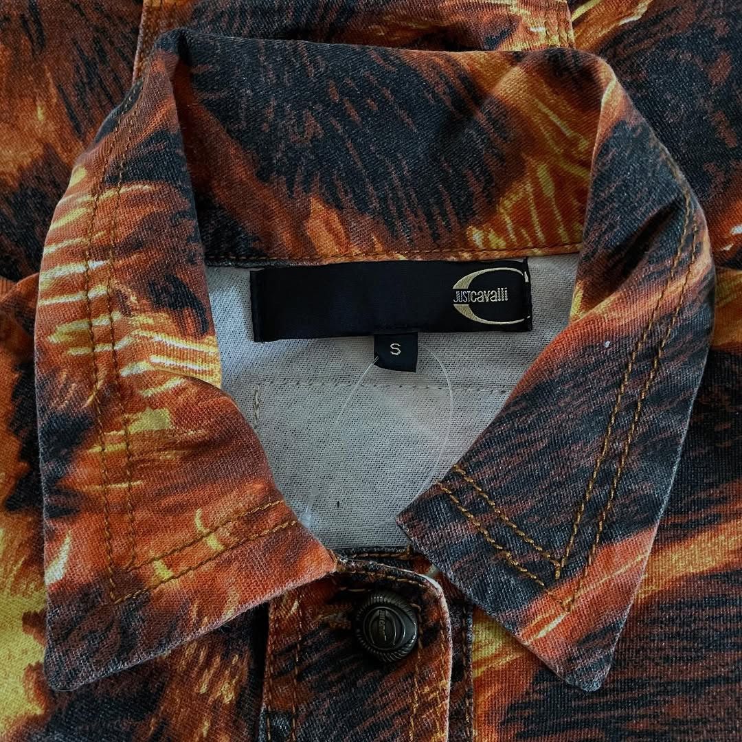 Just Cavalli 🛒SENDOFFER🛒Just Cavalli Cotton Animal Printed Denim Jacket Size S / US 4 / IT 40 - 7 Thumbnail