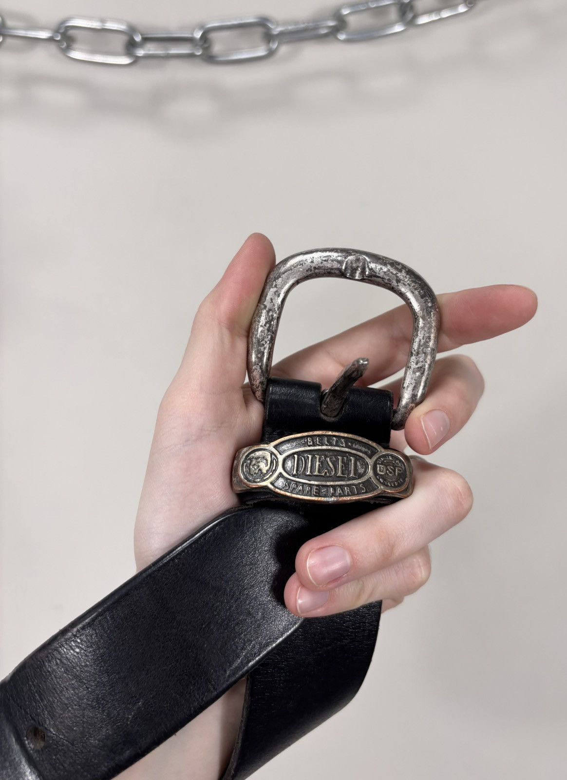 Diesel Vintage Diesel Spare Parts Y2K Black Leather Belt Size ONE SIZE - 2 Thumbnail