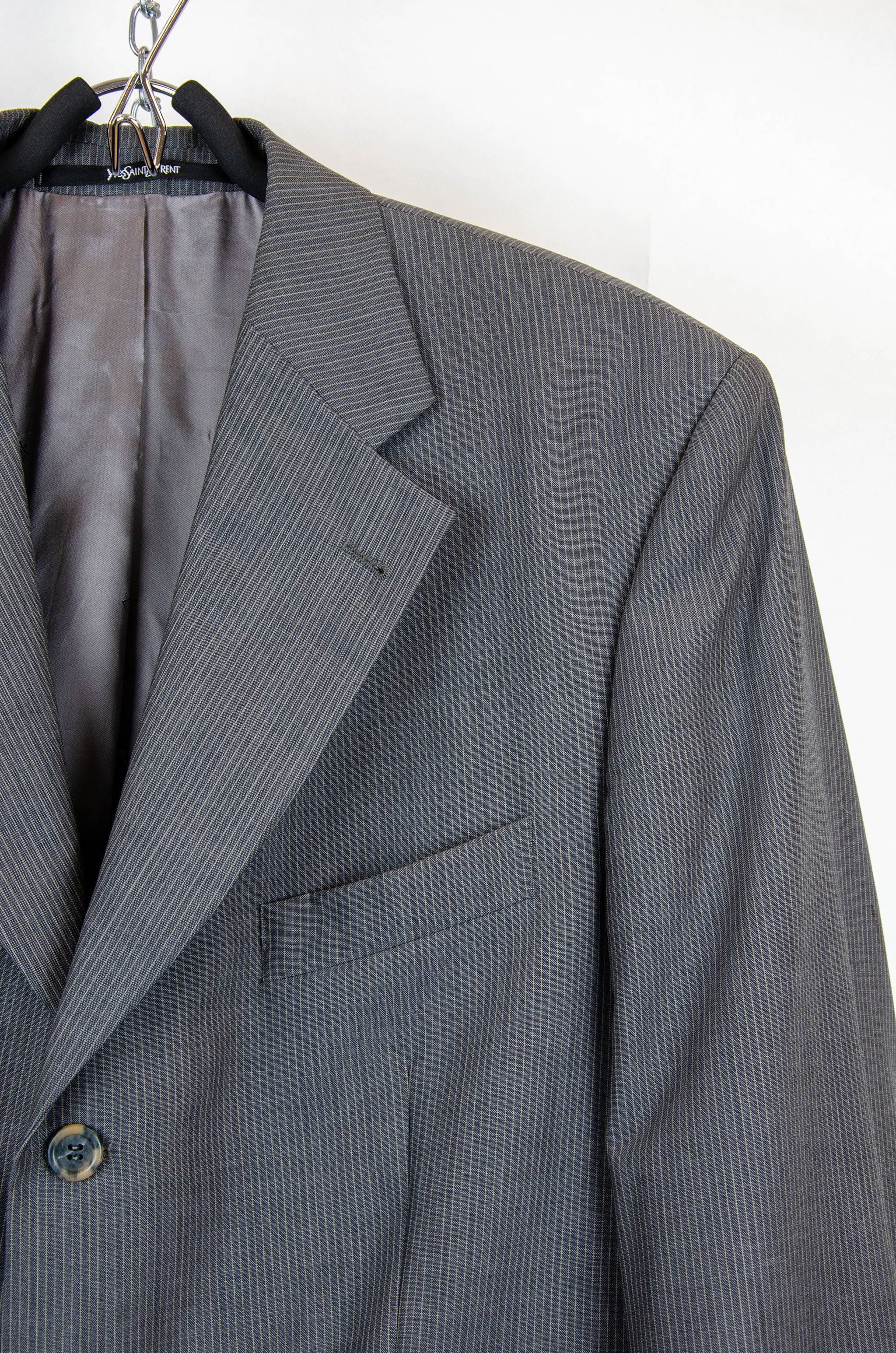 Yves Saint Laurent YSL Pour Homme Pinstripe Wool Suit - Size 26 Size 46R - 18 Thumbnail