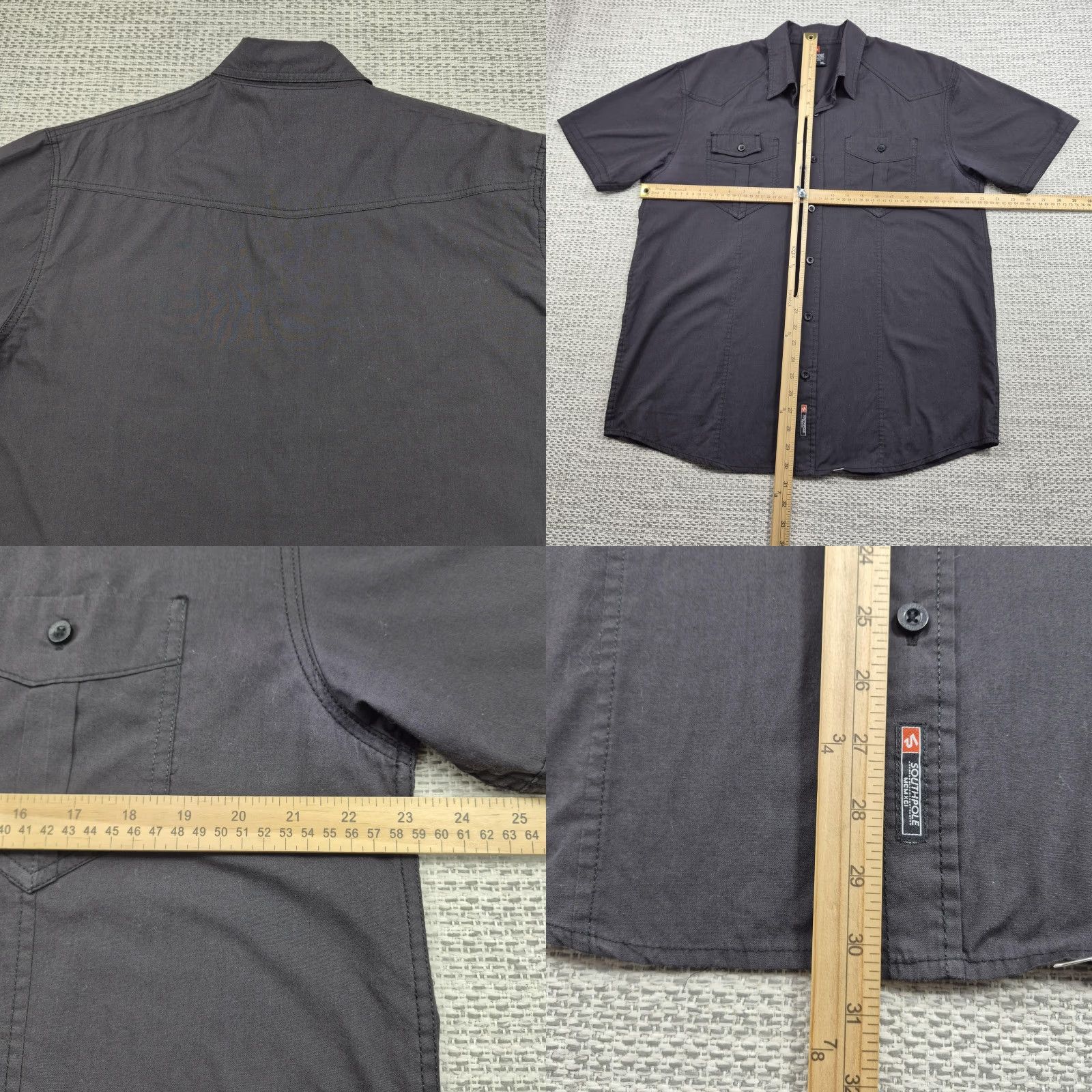 Southpole Y2K Southpole Button Up Shirt Mens XL Solid Short Sleeve Workwear Casual Size US XL / EU 56 / 4 - 8 Thumbnail