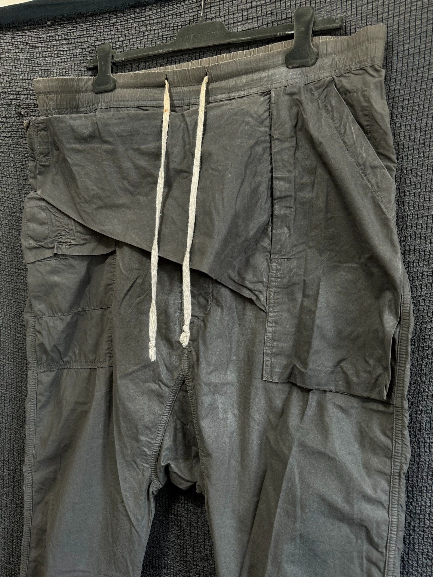 Rick Owens Rick Owens 15ss Waxed Diagonal Zip Drop Crotch Pants M Size US 32 / EU 48 - 3 Thumbnail