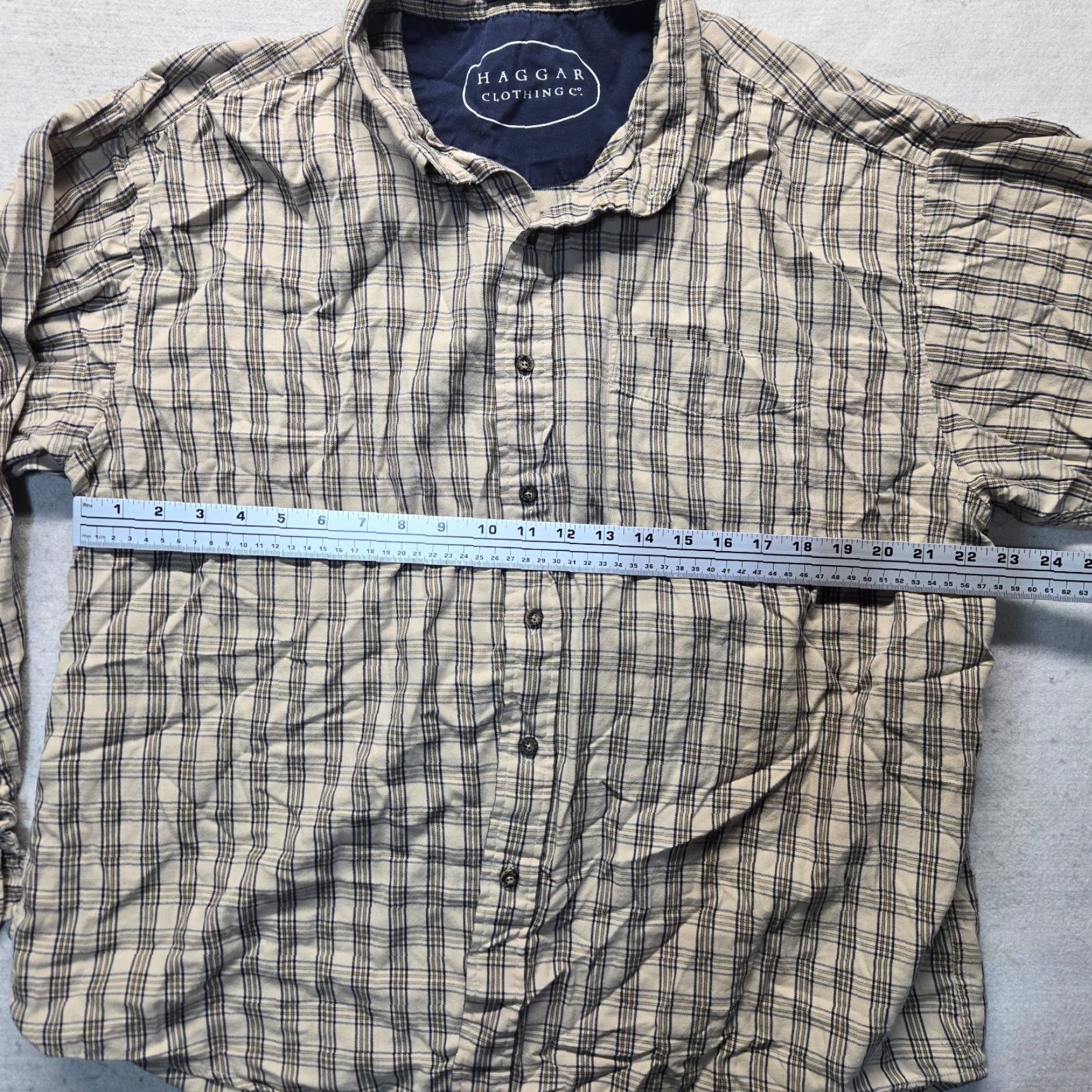 Haggar Haggar Shirt Button-Up Plaid Brown Long Sleeve 2XL Adult Men's Size 2XL Brown Plaid Haggar Shirt Long Sleeve Button-Front Mens 2XL Size US XXL / EU 58 / 5 - 3 Thumbnail