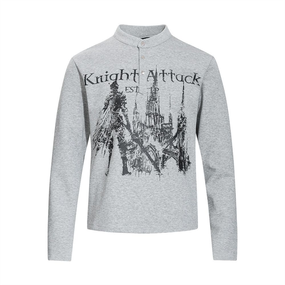 Vintage Men's casual style trendy anime print long-sleeved T-shirt Size US M / EU 48-50 / 2 - 1 Thumbnail