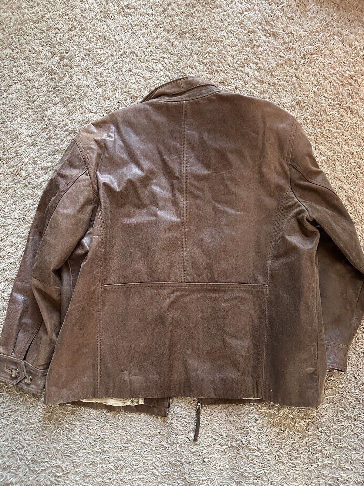 Jos. A. Bank Vintage Jos A Banks Men’s XL Leather Coat Size US XL / EU 56 / 4 - 2 Thumbnail
