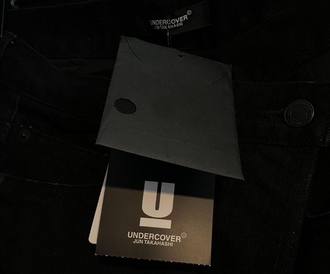 Undercover undercover Black Denim Deconstructed Wide Leg Pants Size US 29 - 3 Thumbnail