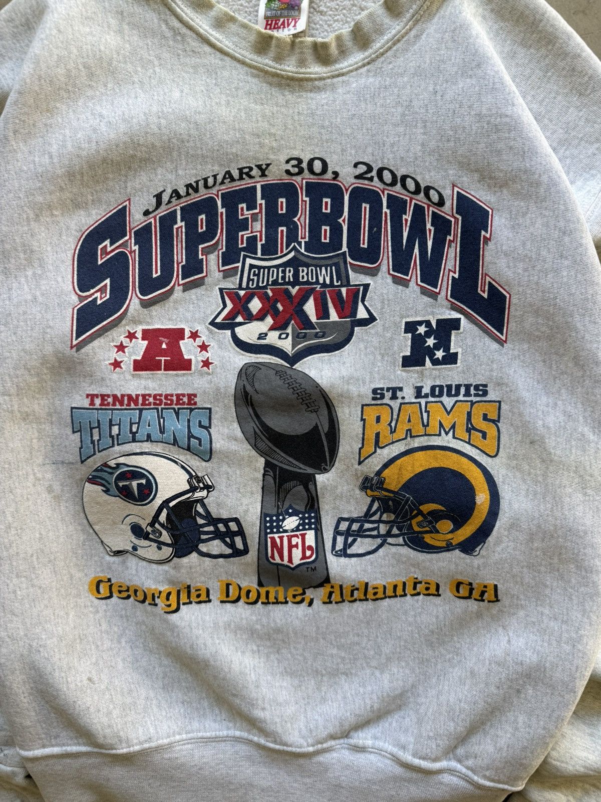 Fruit Of The Loom Y2K Vintage NFL Super Bowl Crewneck Sweatshirt Size US XL / EU 56 / 4 - 3 Thumbnail