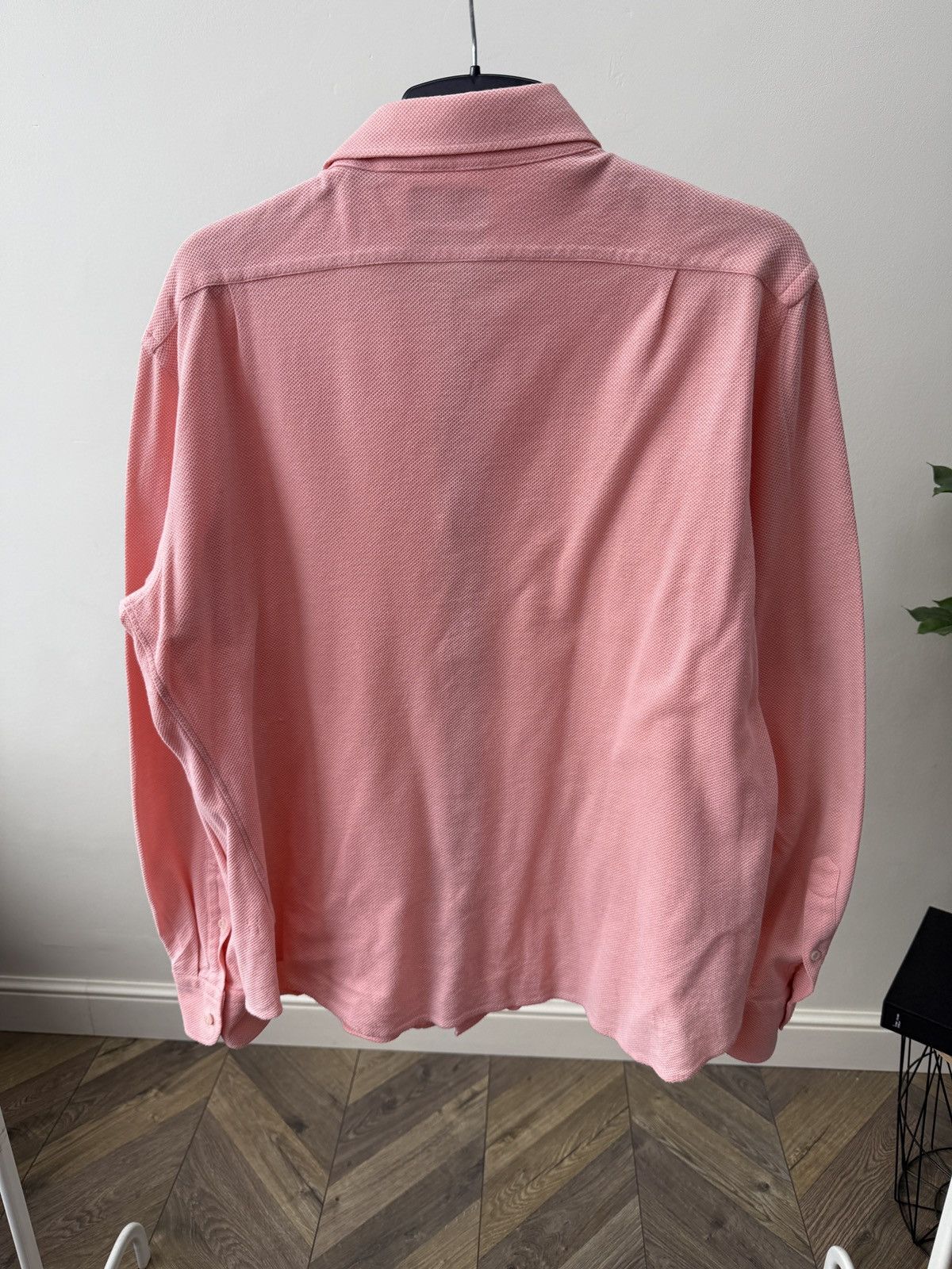 Boggi Vintage Boggi Milano Shirt Pink Textured Cotton Button Up Size US L / EU 52-54 / 3 - 7 Thumbnail