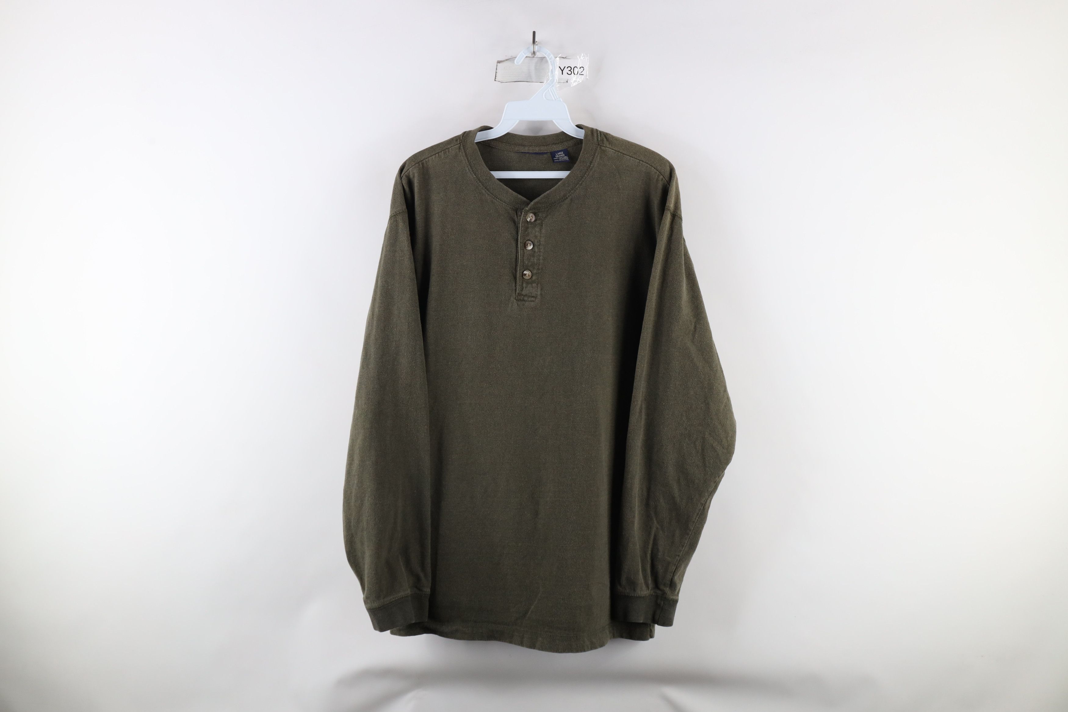 Vintage Vintage 90s Streetwear Long Sleeve Henley T-Shirt Green Size US L / EU 52-54 / 3 - 1 Thumbnail