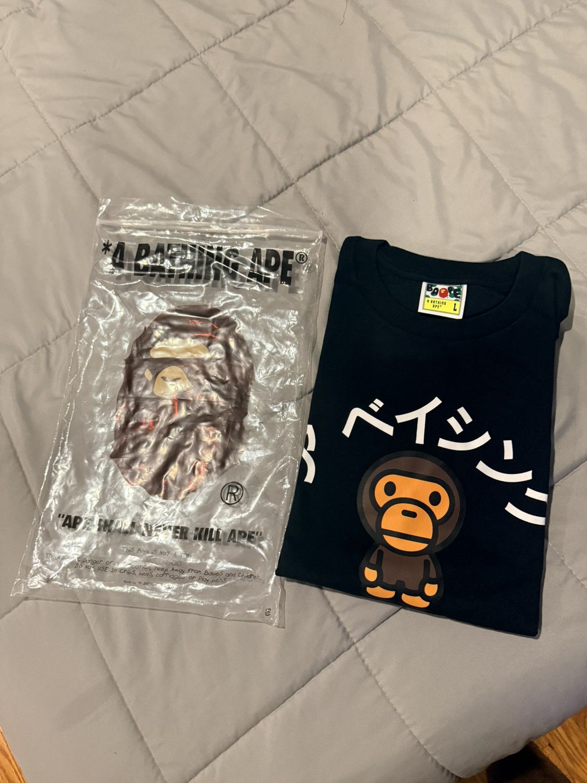 BAPE T SHIRT , SZ L COPPED IN JAPAN BRAND NEW