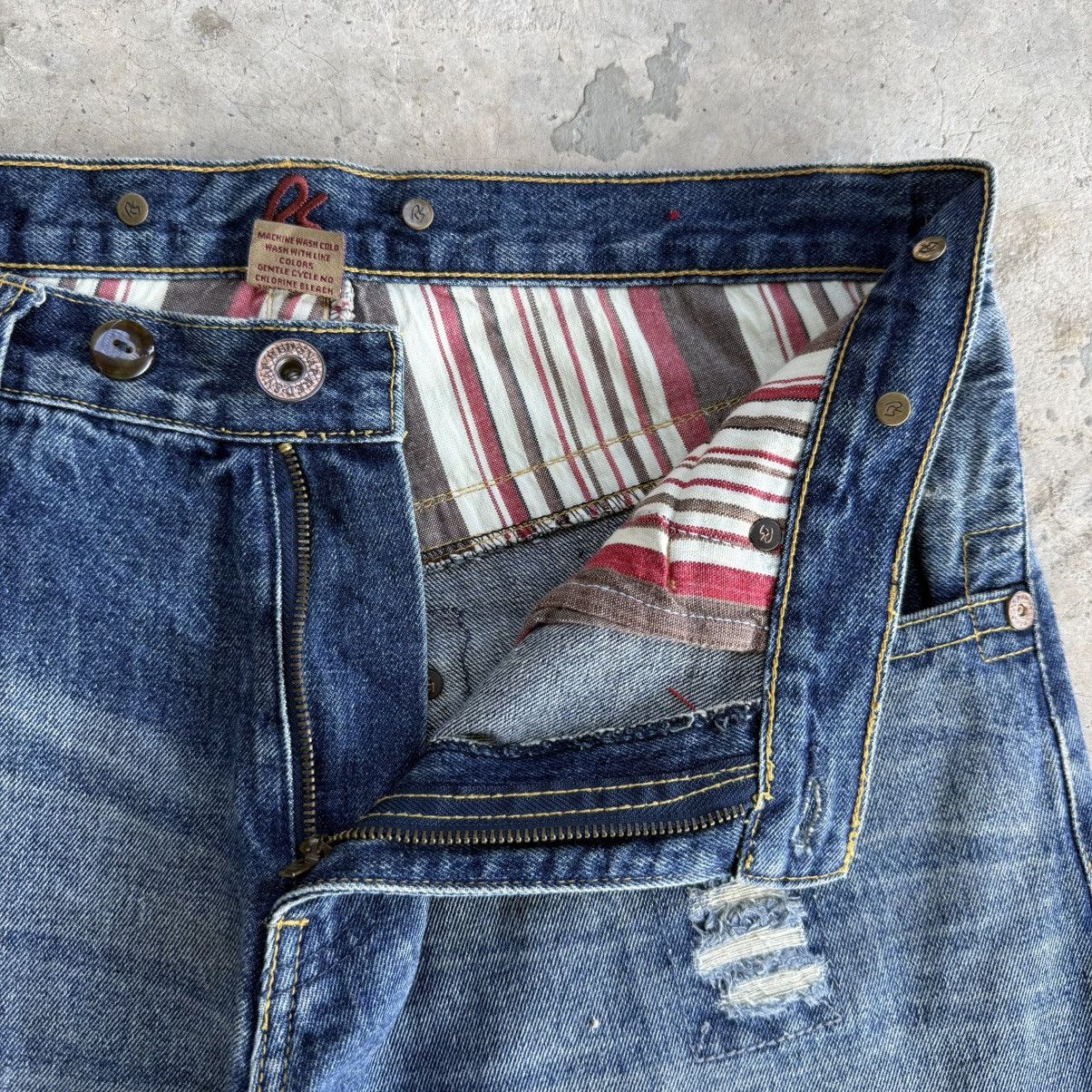 Japanese Brand W32x30 Vintage Snap Red Flare Faded Denim Jean Pants Size US 33 - 8 Thumbnail