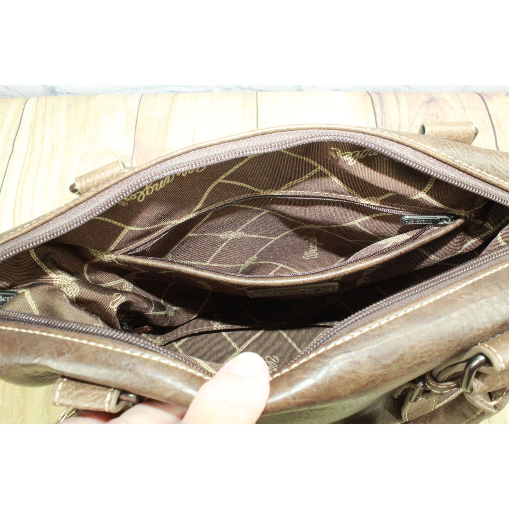 Wrangler Wrangler Coffee Brown Buckle Barrel Satchel Purse Size ONE SIZE - 7 Thumbnail