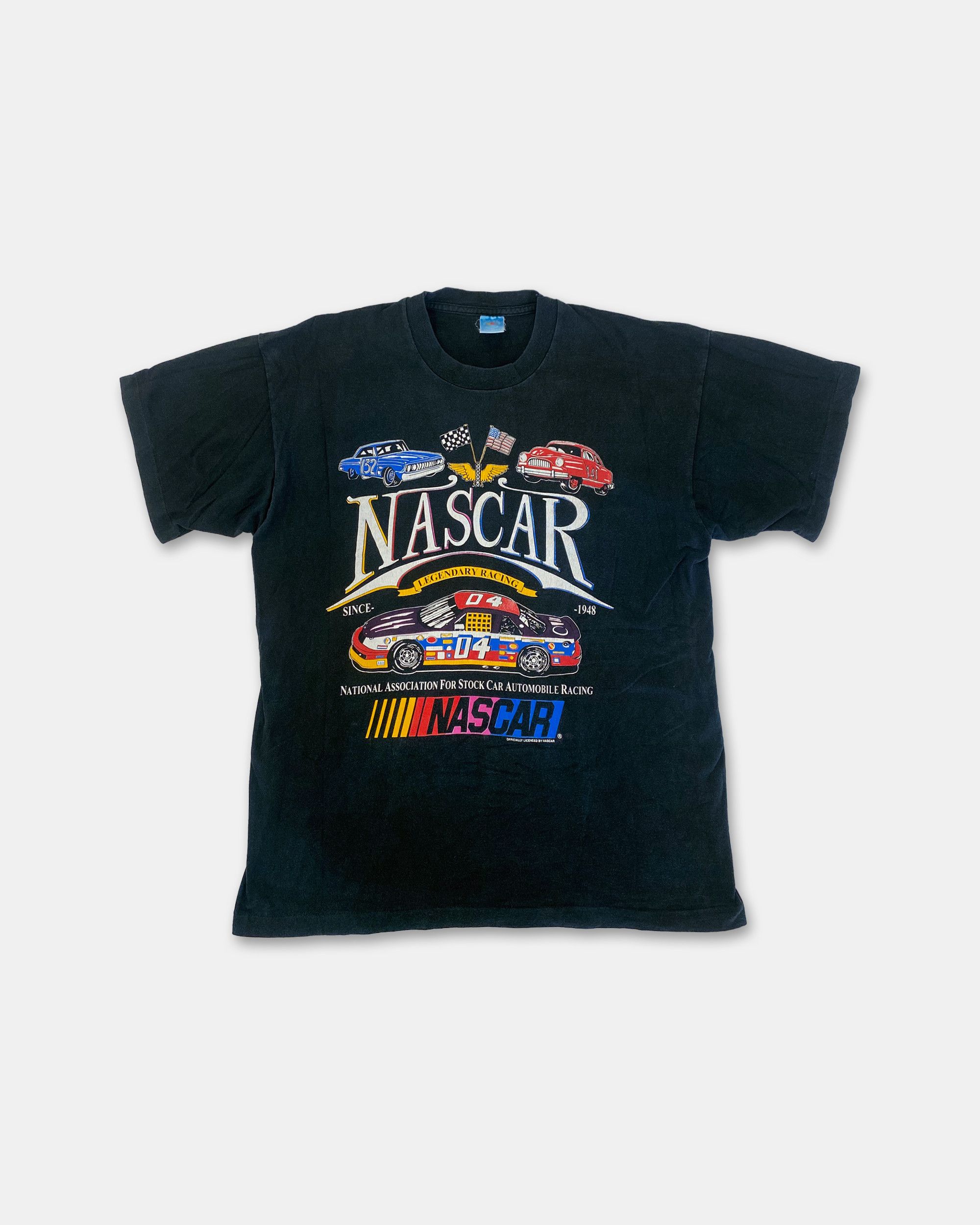 Vintage 1990s Nascar Graphic Car Single Stitch T-Shirt Size US XL / EU 56 / 4 - 1 Thumbnail