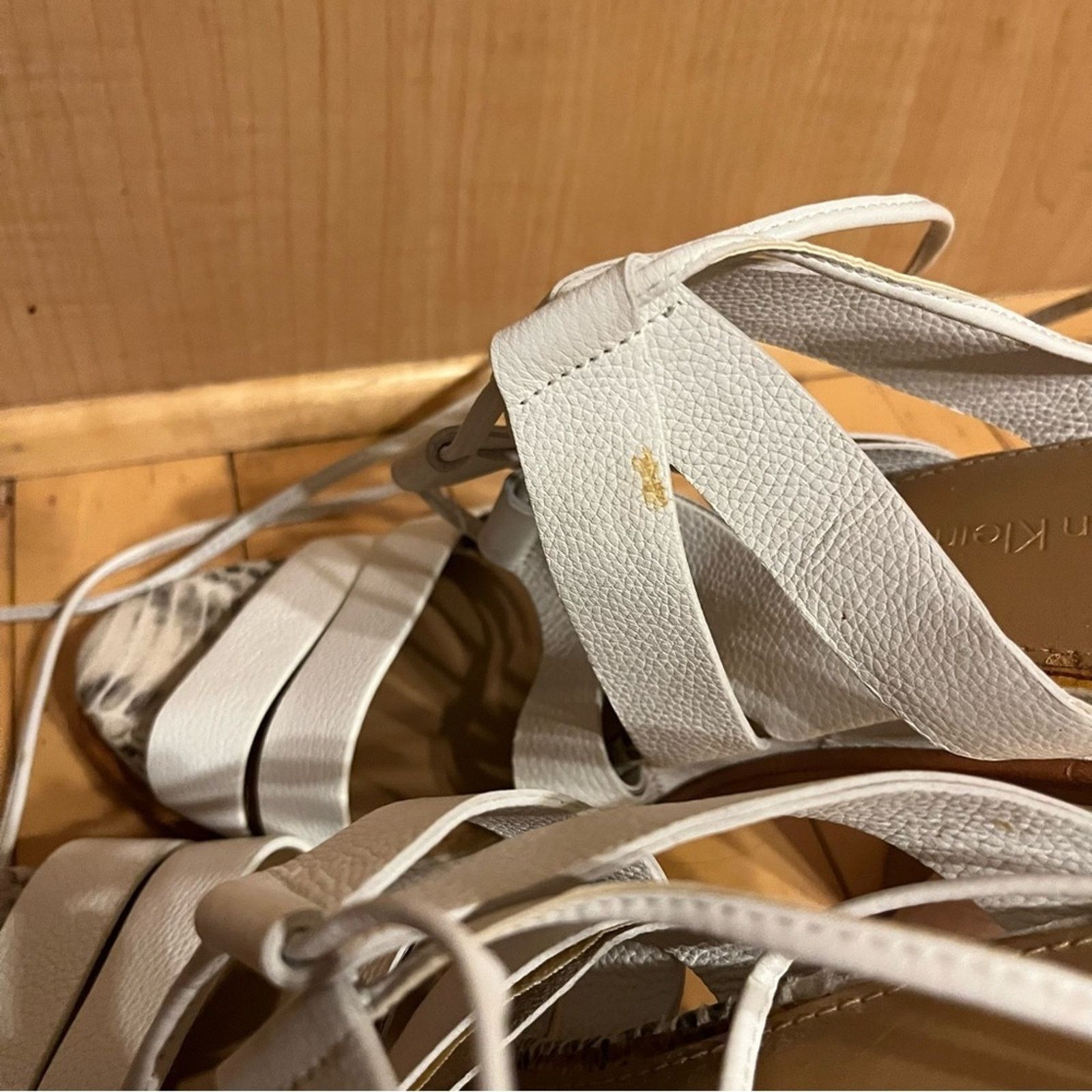 Calvin Klein Calvin Klein Panelope Toscana Plat White Leather Sandal sz 9 Size US 9 / IT 39 - 9 Thumbnail