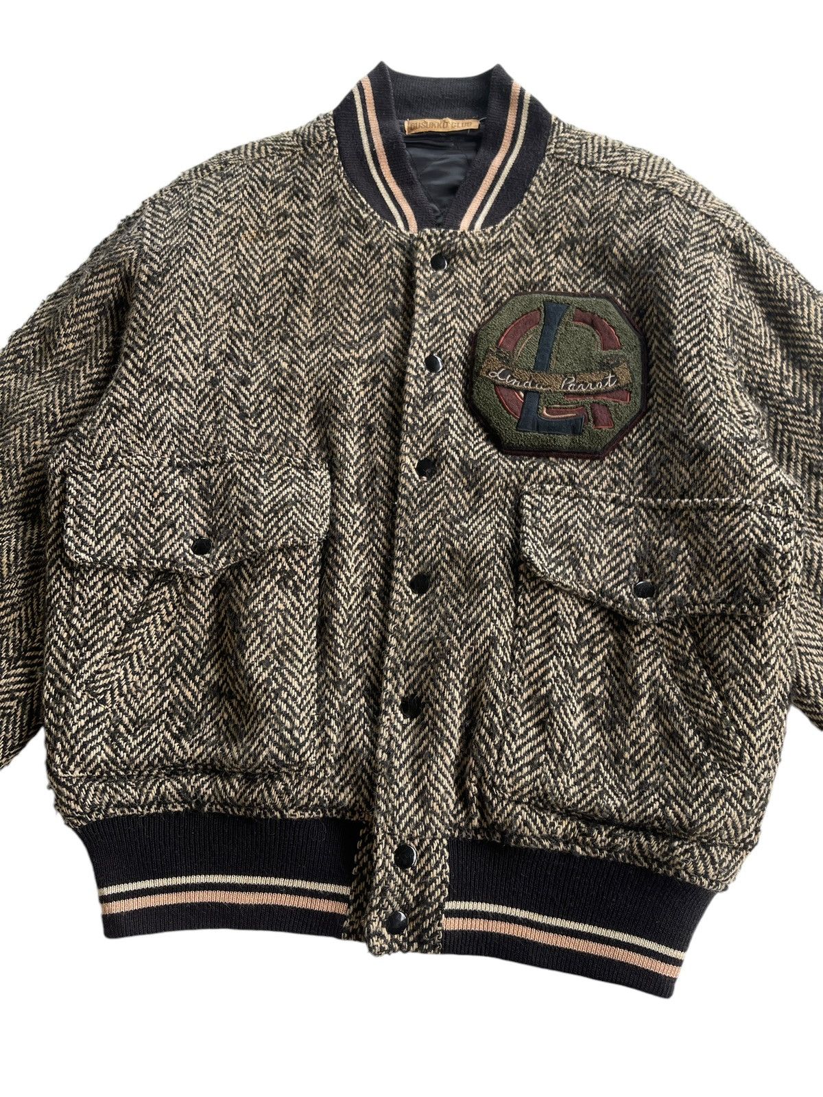 Issey Miyake Vintage Wool Herringbone Blouson Jacket Size US L / EU 52-54 / 3 - 4 Thumbnail