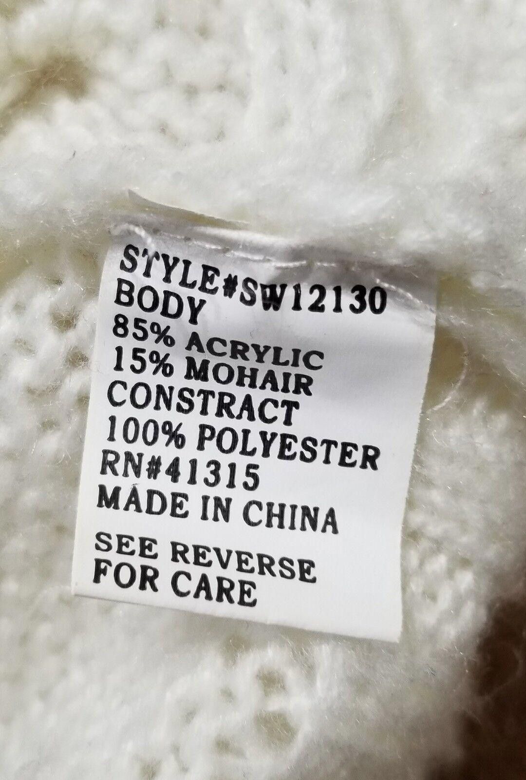 Designer Roommates Sweater Size Medium White Ivory Ties at waist v Size M / US 6-8 / IT 42-44 - 6 Thumbnail