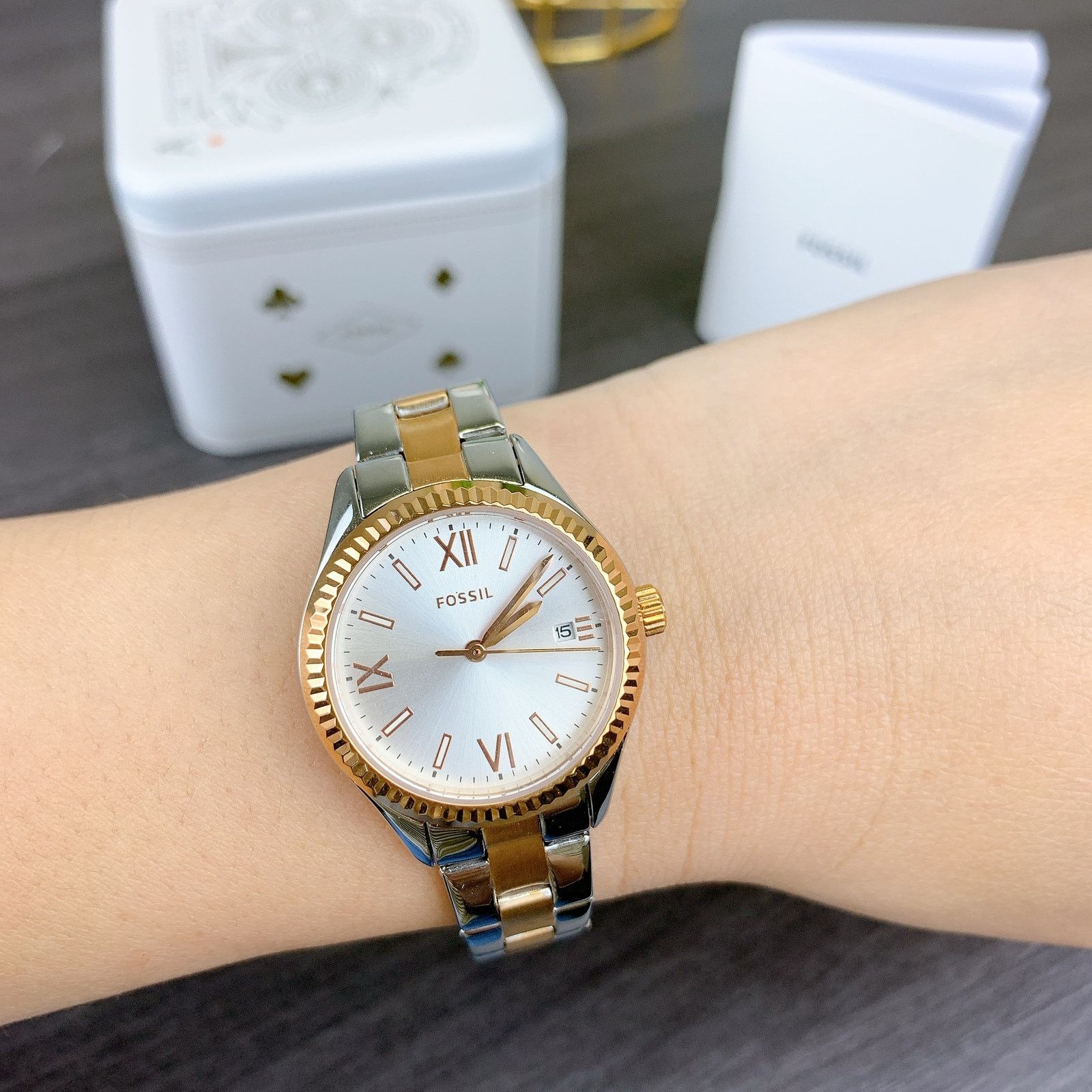 Fossil BQ3928 Rye Three-Hand Date Two-Tone Stainless Watch