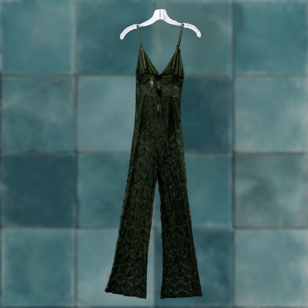 Vintage VINTAGE Just Sexy Jumpsuit Playsuit S Lace Green Full Length One Piece Lingerie S Mens Girls Womens Size 28" / US 6 / IT 42 - 1 Thumbnail