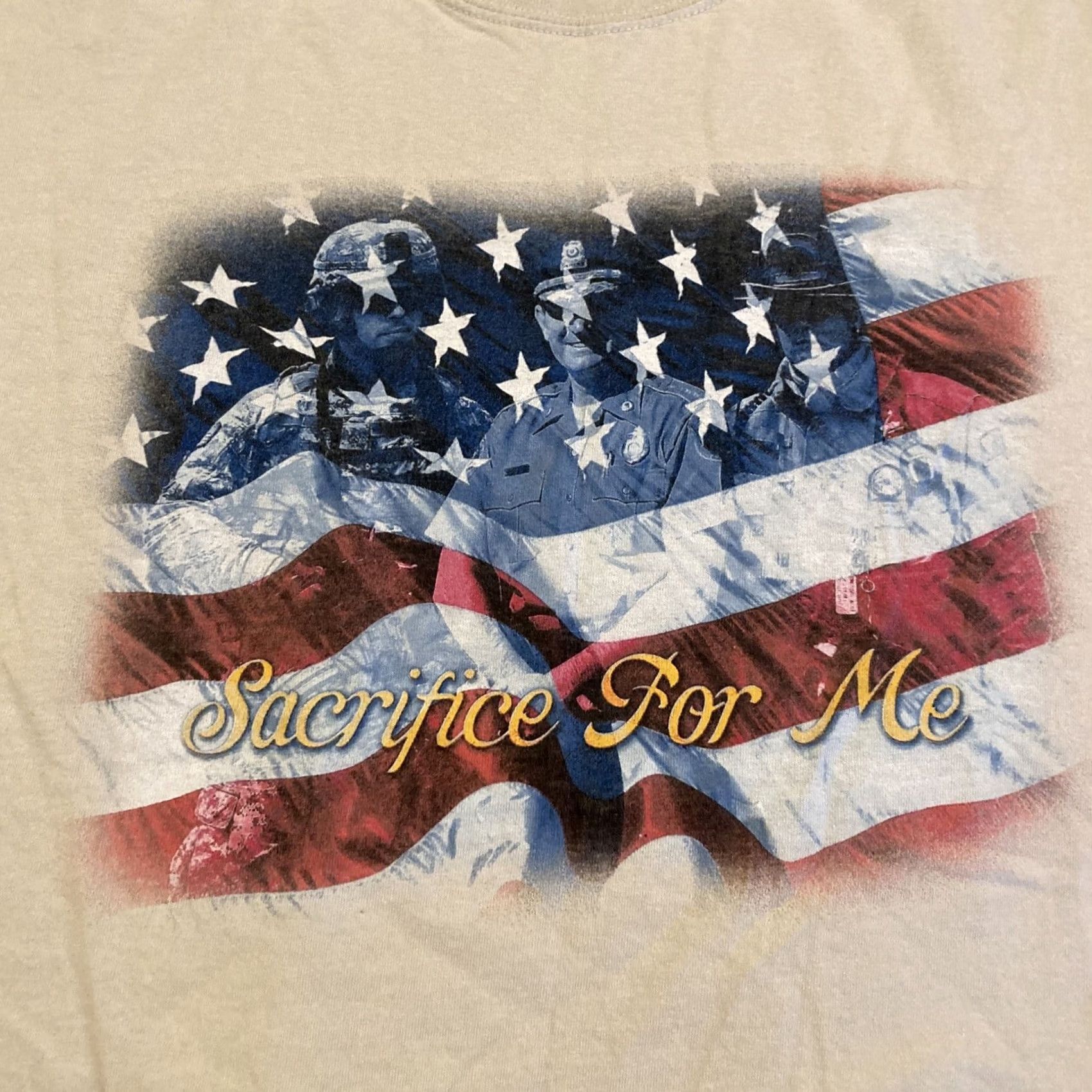Gildan VINTAGE The Oak Ridge Boys Sacrifice For Me T Shirt MILITARY USA Size L Beige Mens Short Sleeve Gildan Stitch Size US L / EU 52-54 / 3 - 2 Thumbnail
