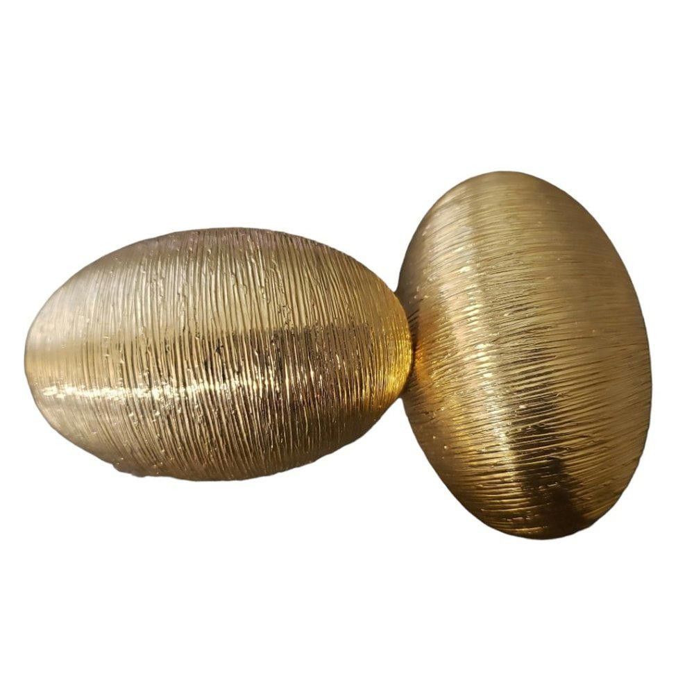 Designer Premier Vintage Gold Tone Oval Textured Clip Earrings 1" Size ONE SIZE - 3 Thumbnail