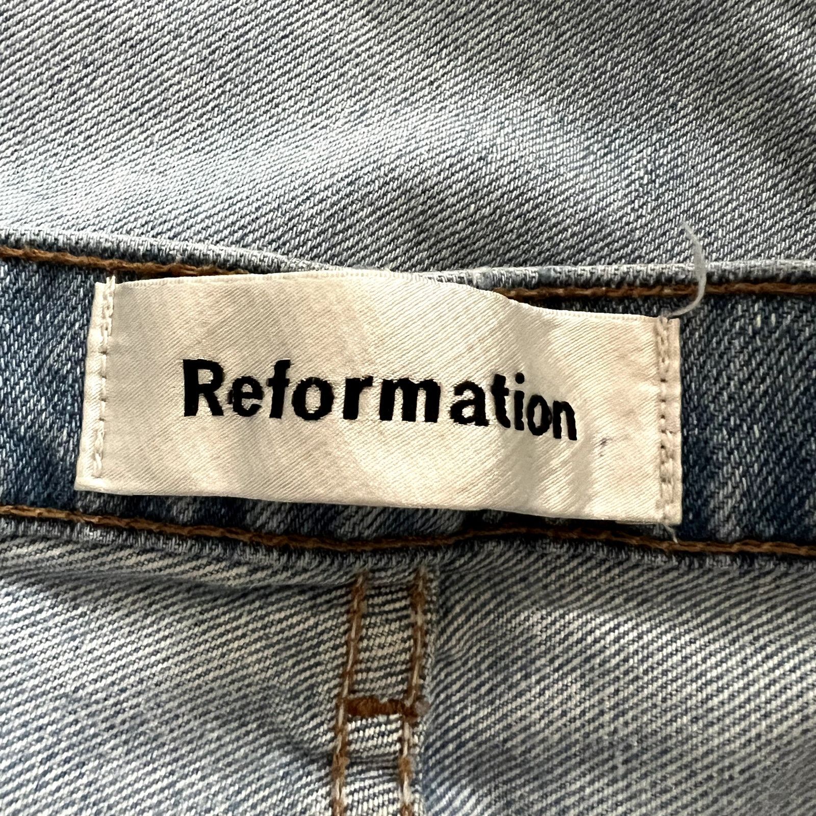Reformation Reformation Straight Leg Jeans Light Blue High Rise Size 27 Size 27" / US 4 / IT 40 - 3 Thumbnail