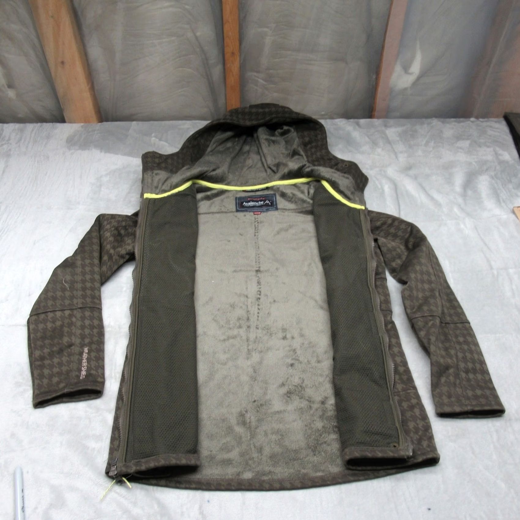 Avalanche Avalanche Jacket Womens Medium Brown Houndstooth Hood Softshell Rain Wind Snow Size M / US 6-8 / IT 42-44 - 3 Thumbnail