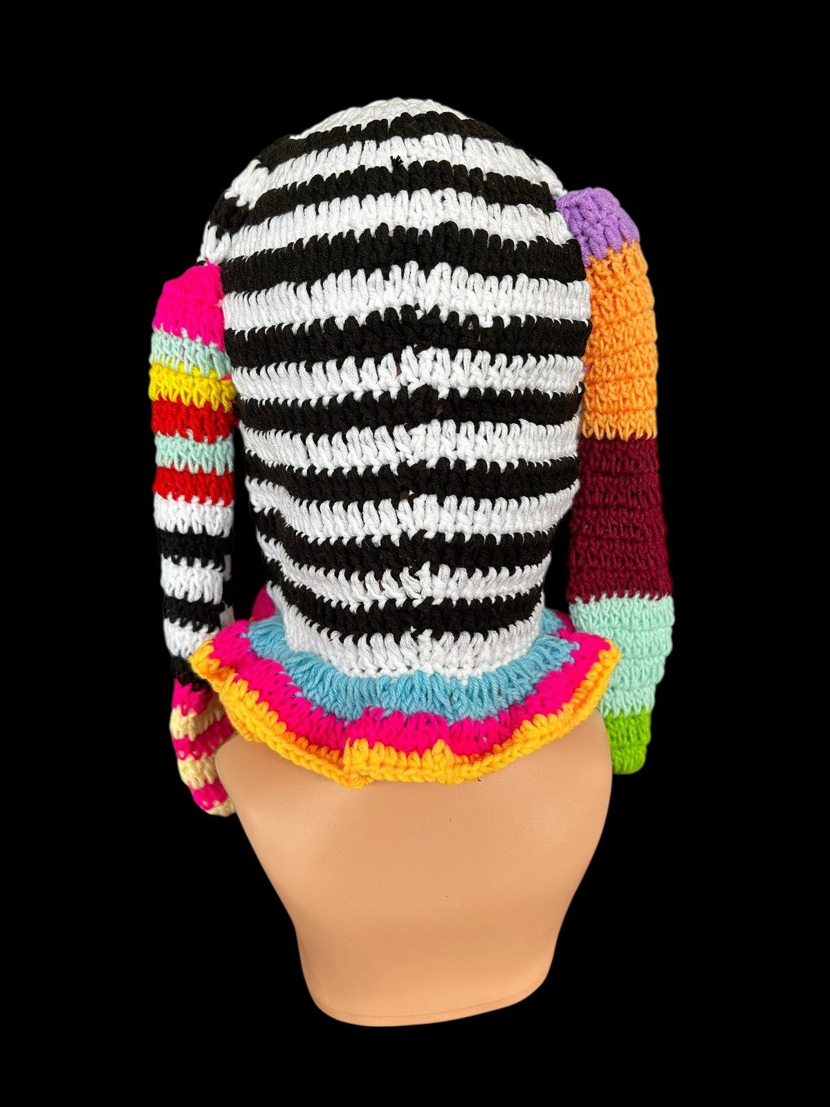 Japanese Brand × Kapital × Vintage Very Rare Crochet Knitted Handmade Balaclava Masked Stripe Size ONE SIZE - 5 Thumbnail