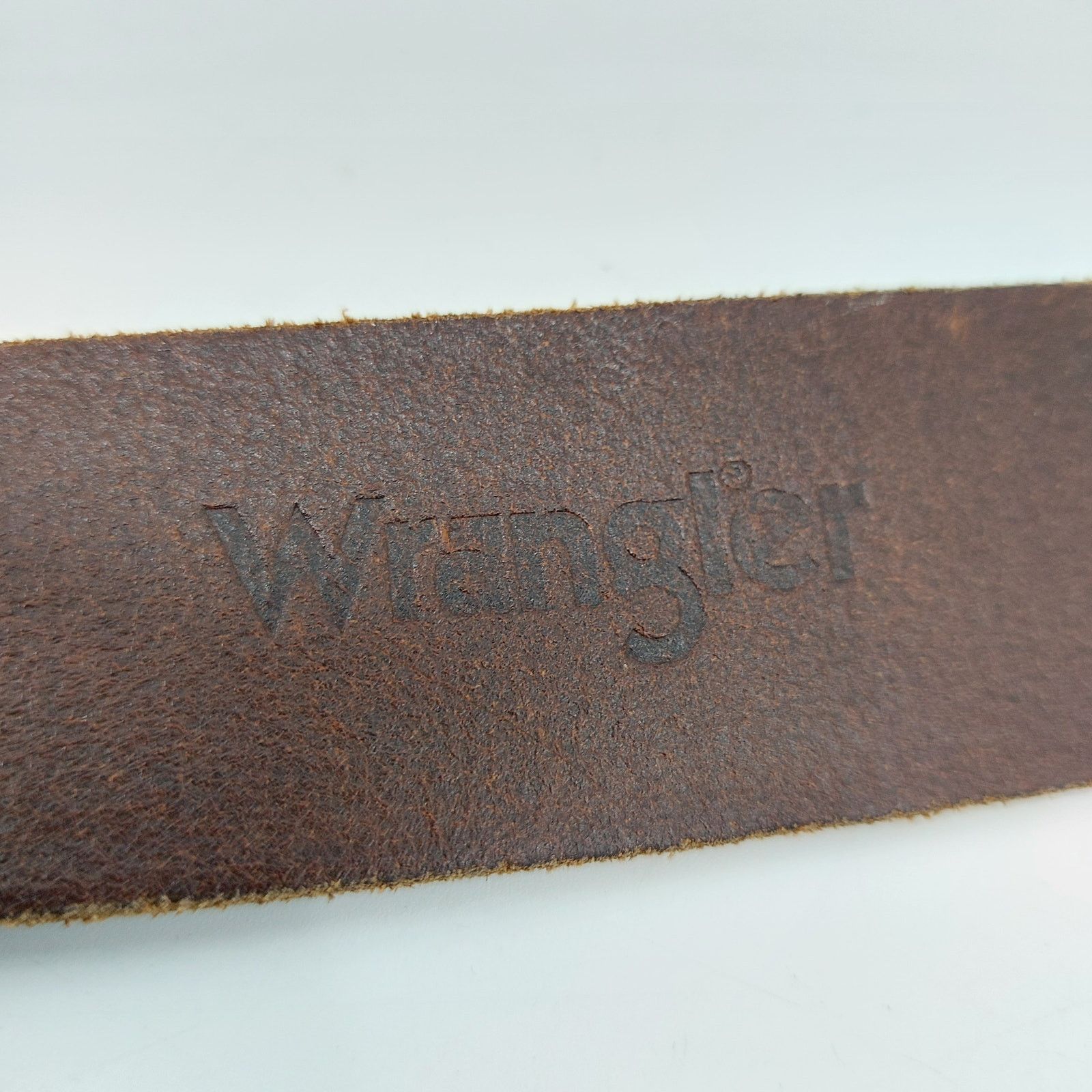 Wrangler Wrangler Mens Brown Leather Belt Sz 34 Silver 1 Prong Buckle Size 34 - 8 Thumbnail