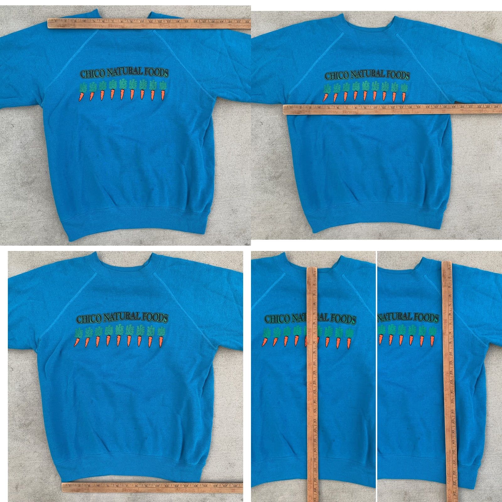 Hanes VINTAGE Hanes Raglan Sweatshirt Carrot Carrots 80s City Nature Blue Wool Blend Cotton 50/50 Graphic Print Pullover Men M Size US M / EU 48-50 / 2 - 11 Thumbnail